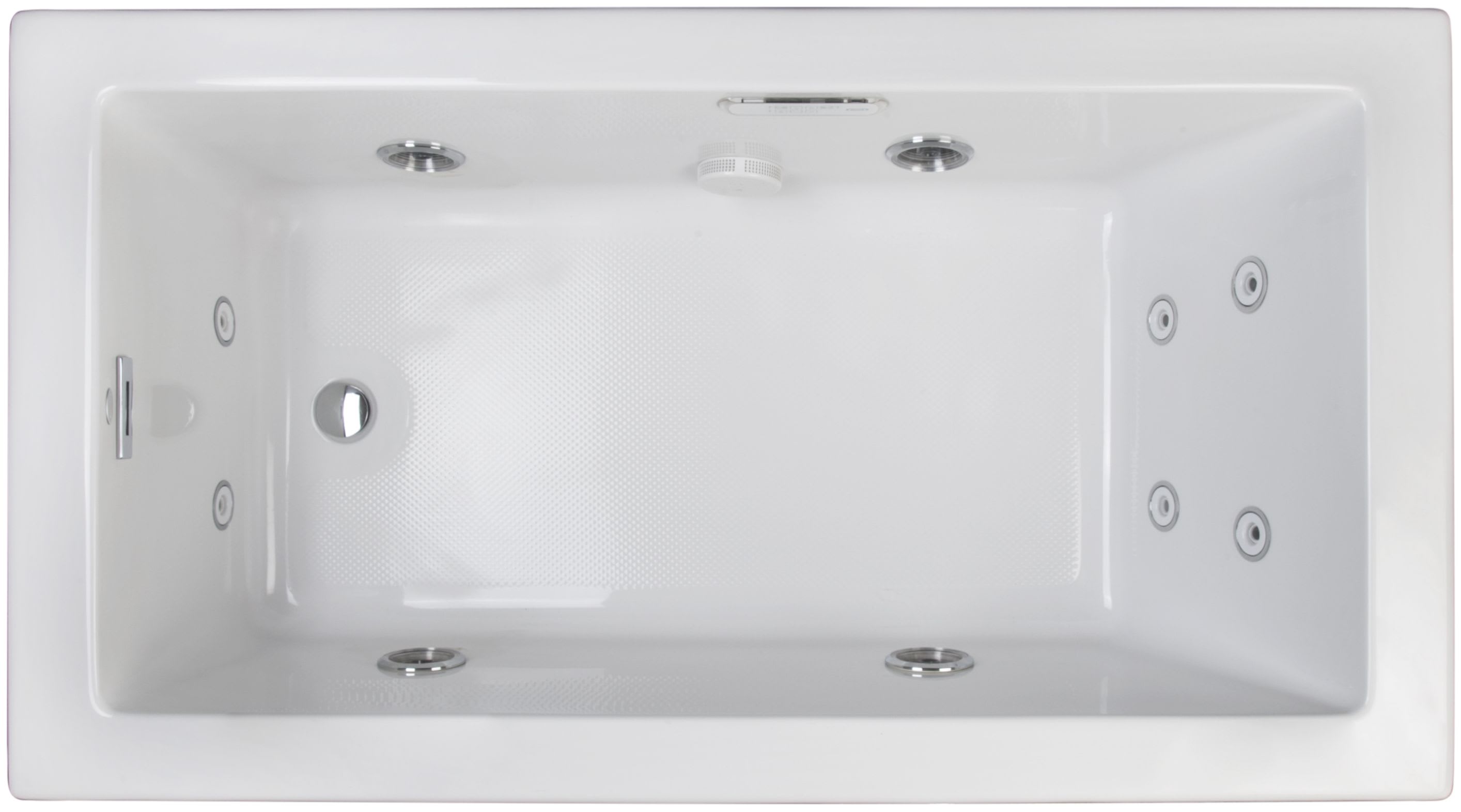 White Chrome Trim Elara Low Profile, 60 X 36 Whirlpool Bathtub