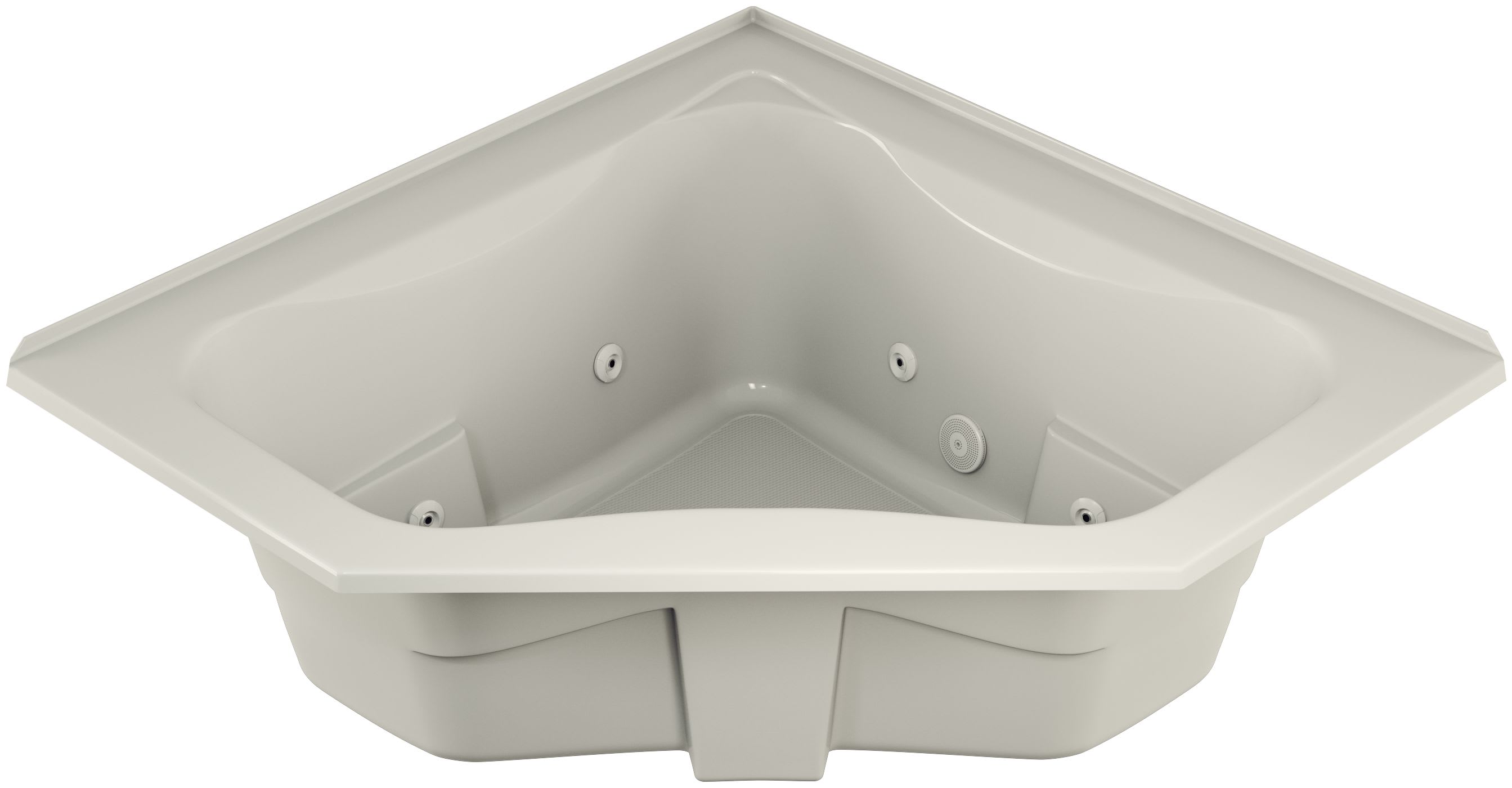 Jacuzzi J5t6060wcr1hxa Almond 60 X 60 Signature Corner Whirlpool Bathtub With 6 Jets Air Controls Rapidheat Water Heater Center Drain Tiling Flange And Right Pump Faucetdirect Com