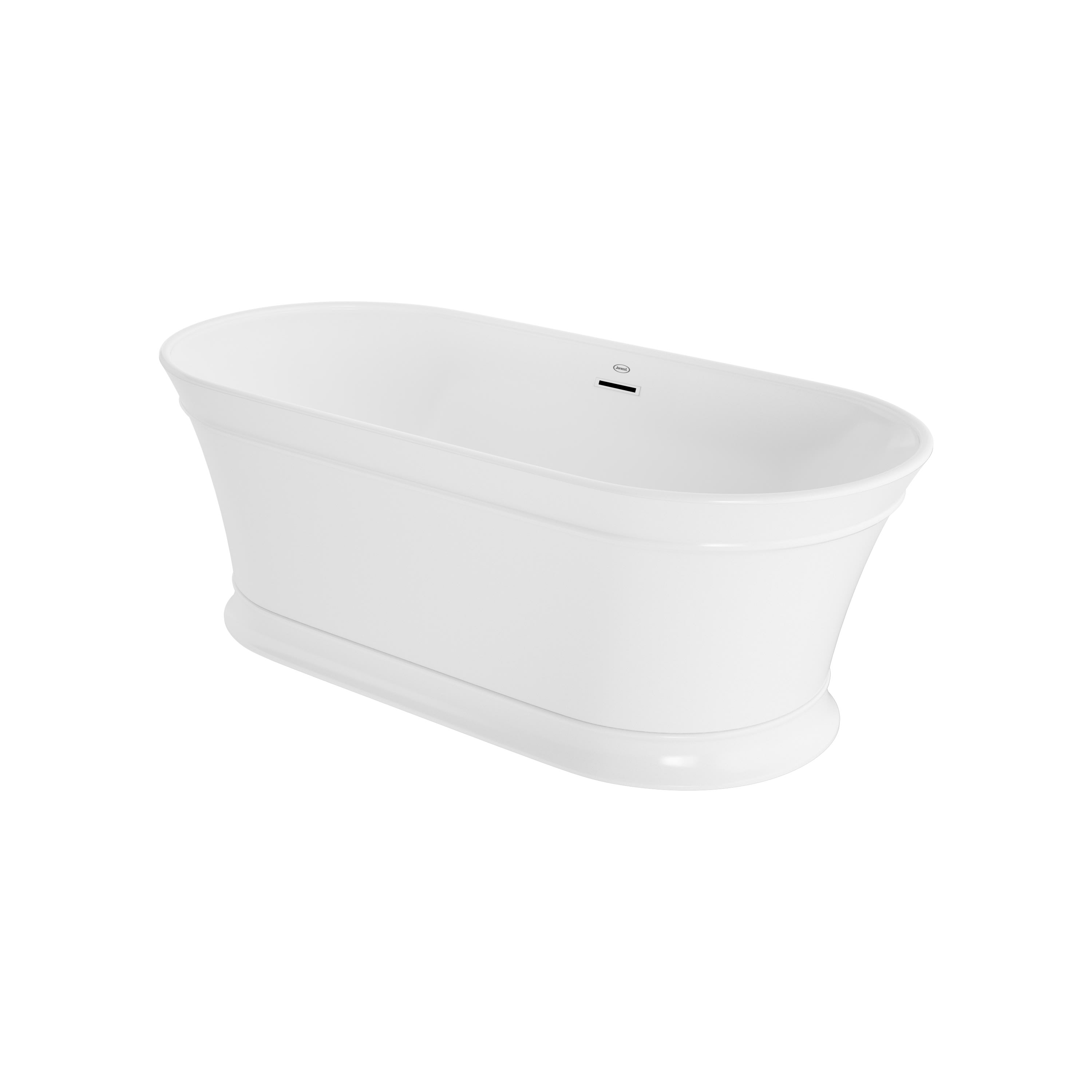 Jacuzzi PU85W59 White White Trim Lyndsay 67 Free Standing Acrylic Soaking Tub with Center Drain Drain Assembly and Overflow FaucetDirect