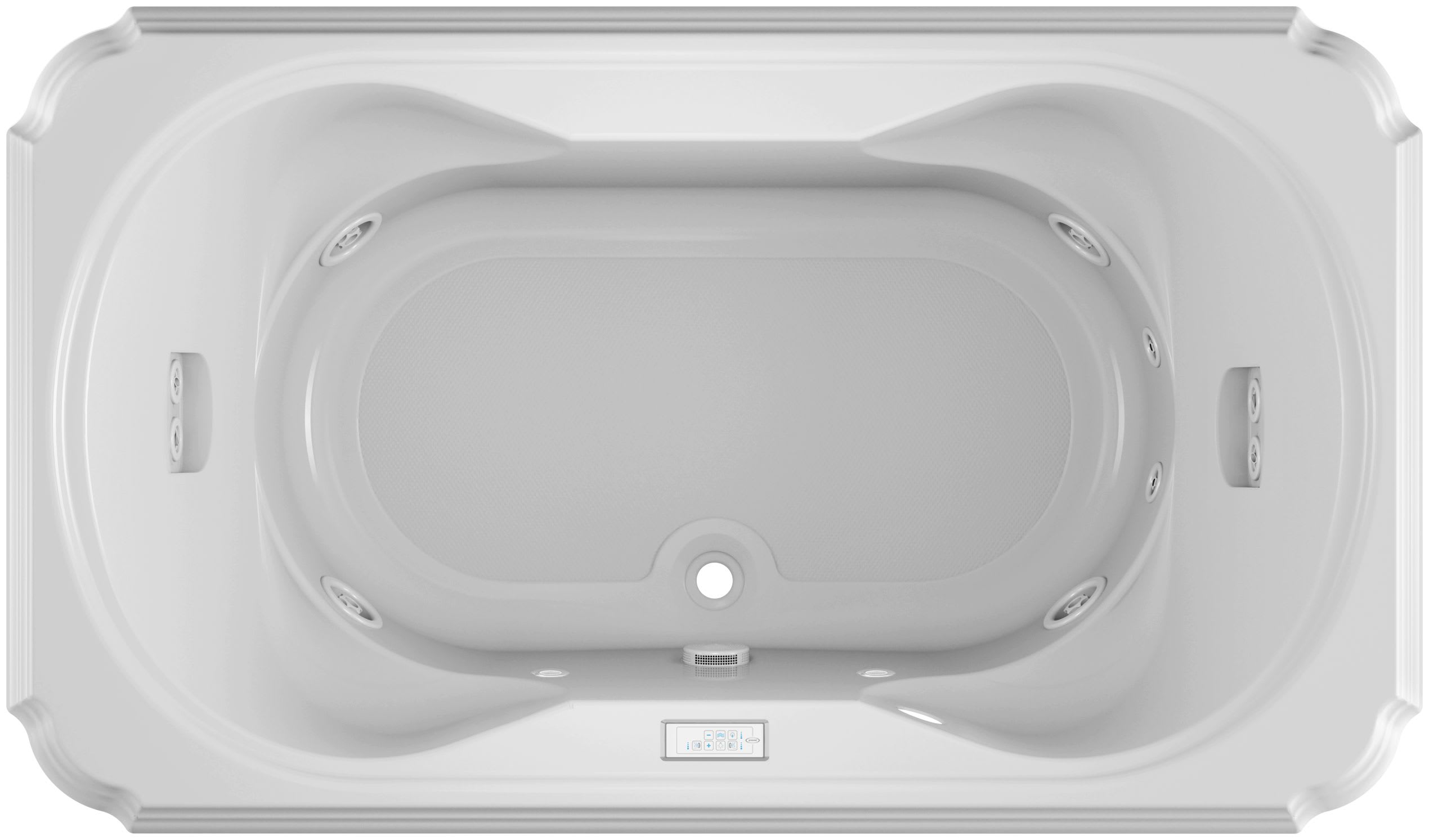 Jacuzzi MAR7242WCL4CHW White Marineo 72 Whirlpool Bathtub for Drop In  Installation with Center Drain and Chromatherapy / RapidHeat Technologies -  Luxury Controls - Faucet.com