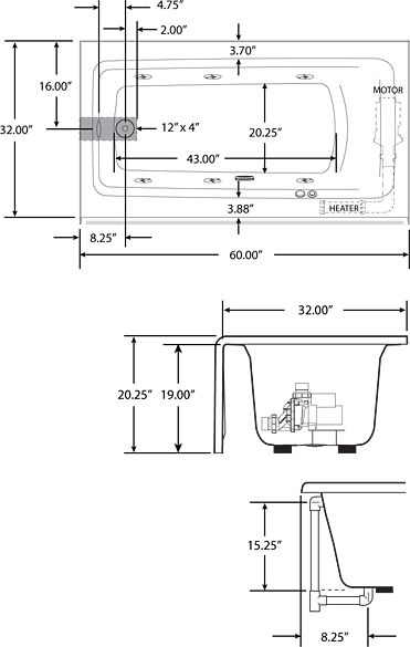 Jacuzzi J2t6032blxxxxy Oyster 60 X 32 Signature Drop In Soaking Bathtub With Tiling Flange And Left Drain Faucet Com