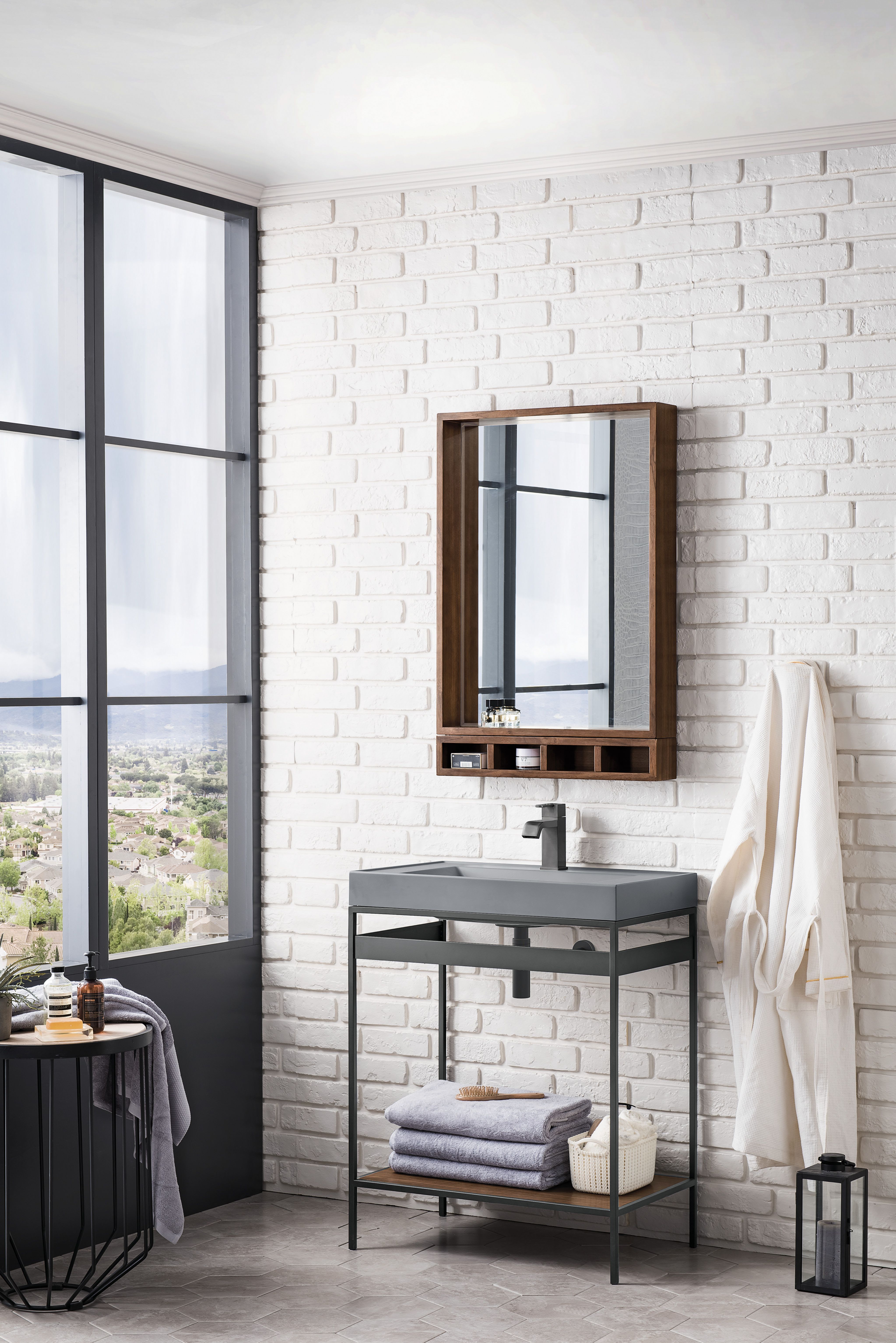 James Martin Vanities C325V27.6MBKWLTMGR Matte Black Como 27