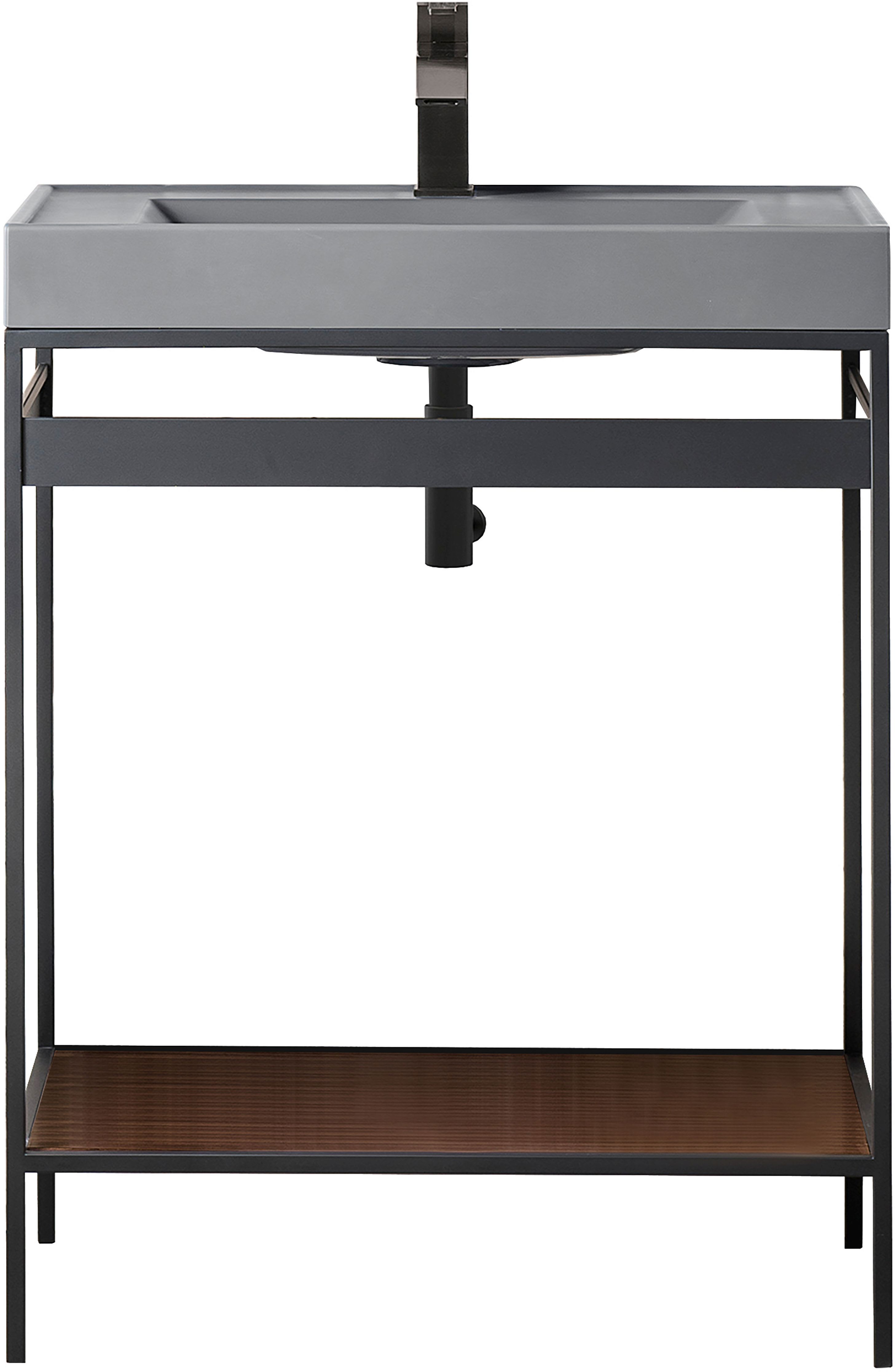 James Martin Vanities C325V27.6MBKWLTMGR Matte Black Como 27