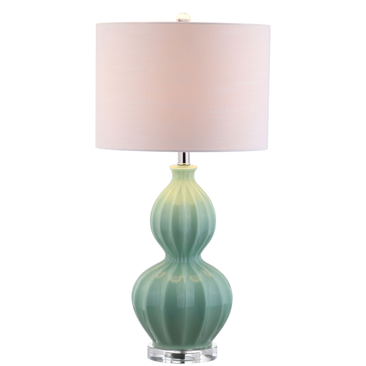 Tall Led Vase Table Lamp, Sea Green Glass Table Lamps