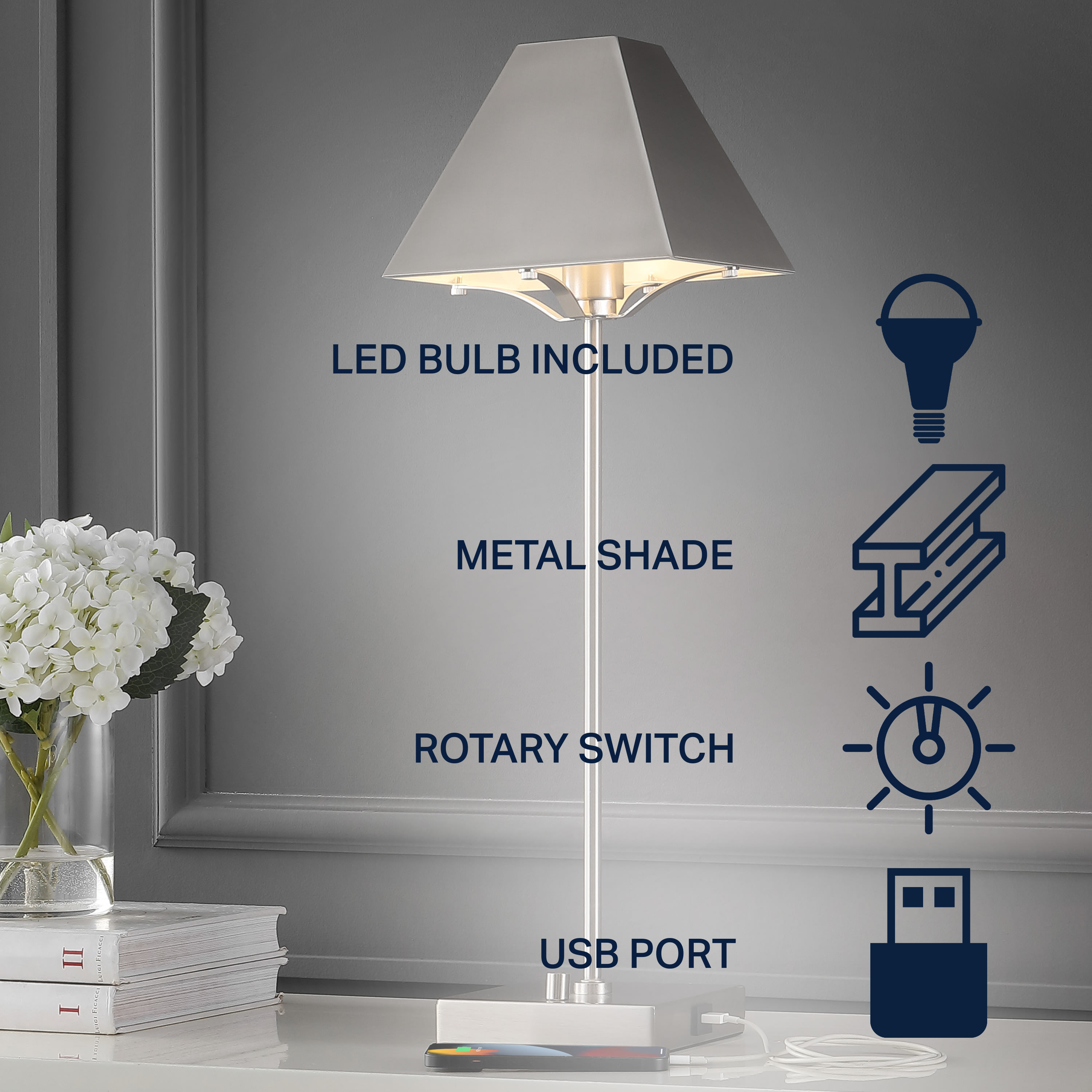 JONATHAN Y Lighting JYL6017A Nickel Ruthen 25