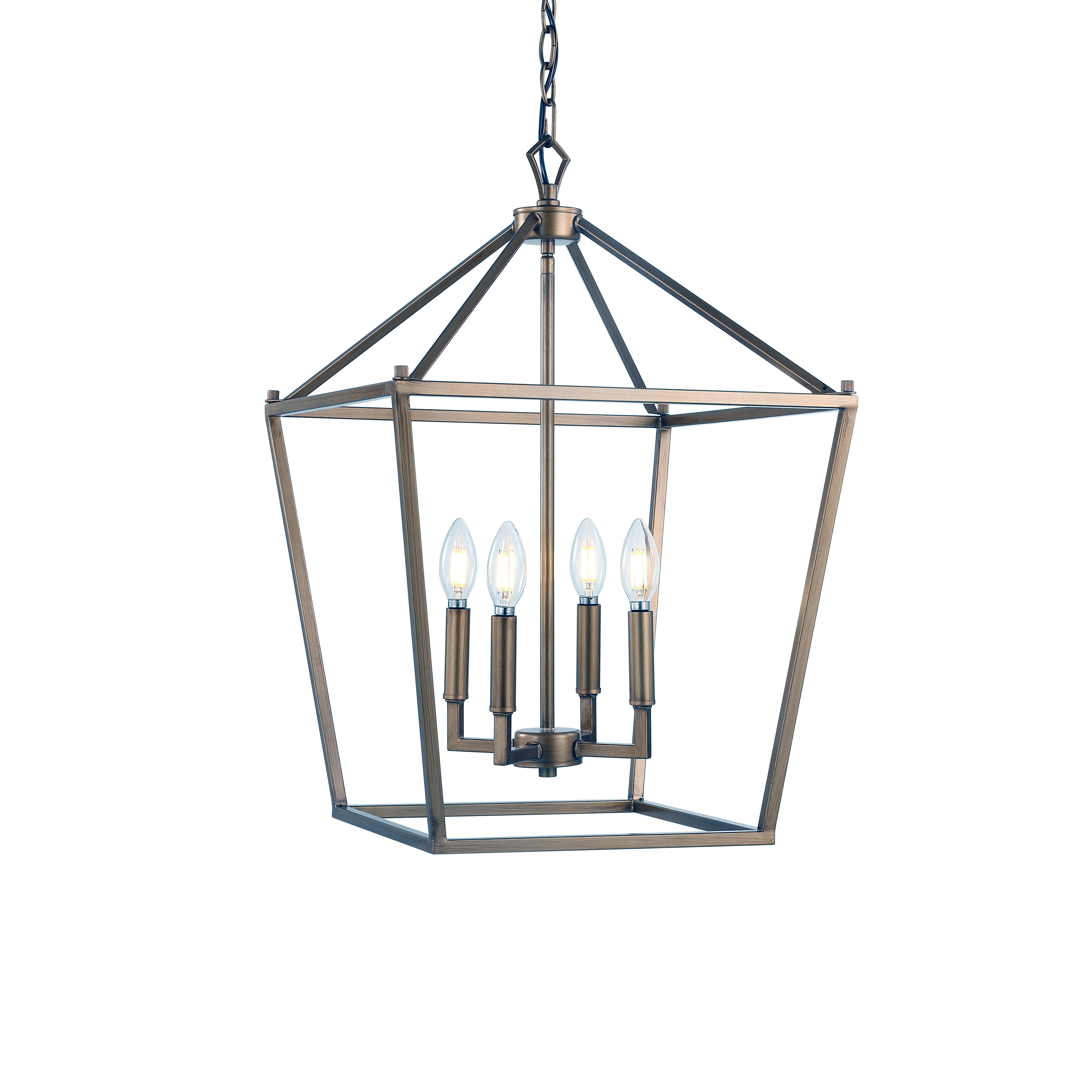 JONATHAN Y Lighting JYL7437B Antique Gold Pagoda 4 Light 16