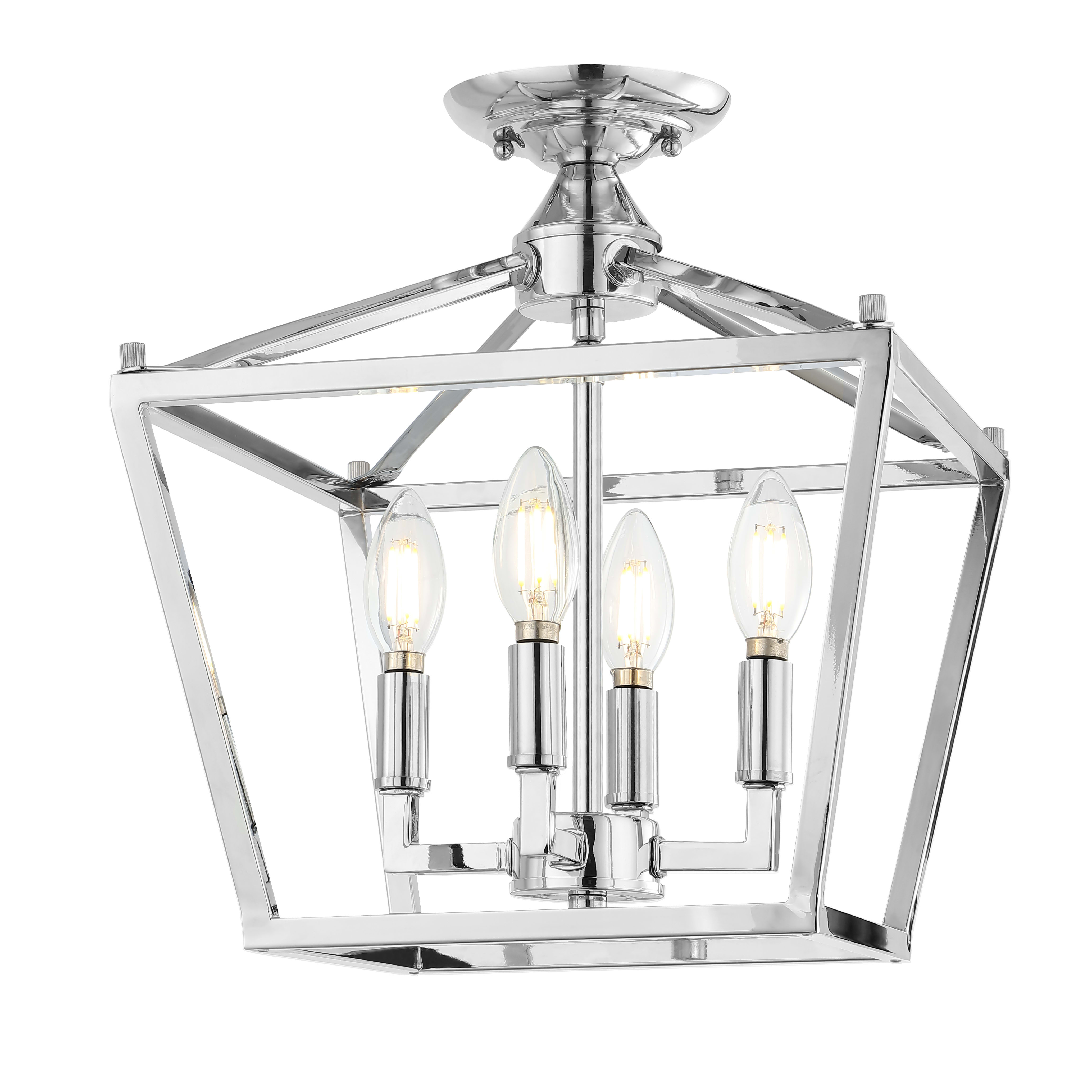 JONATHAN Y Lighting JYL7610C Chrome Plains Mini Lantern 4