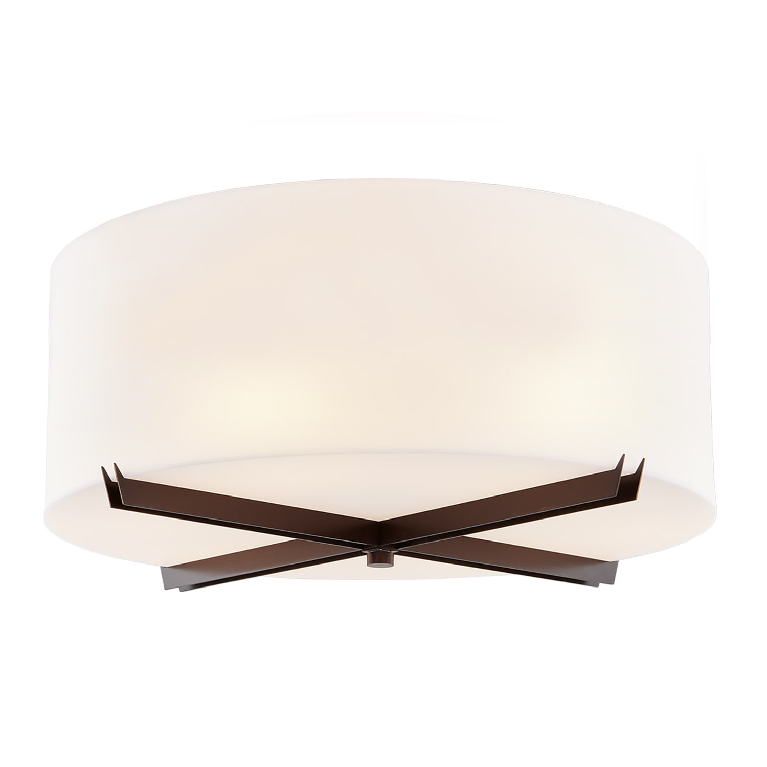 Justice Design Group ACR-9526-OPAL-DBRZ Dark Bronze Acryluxe 6 Light 24"  Wide Flush Mount Drum Ceiling Fixture - LightingDirect.com