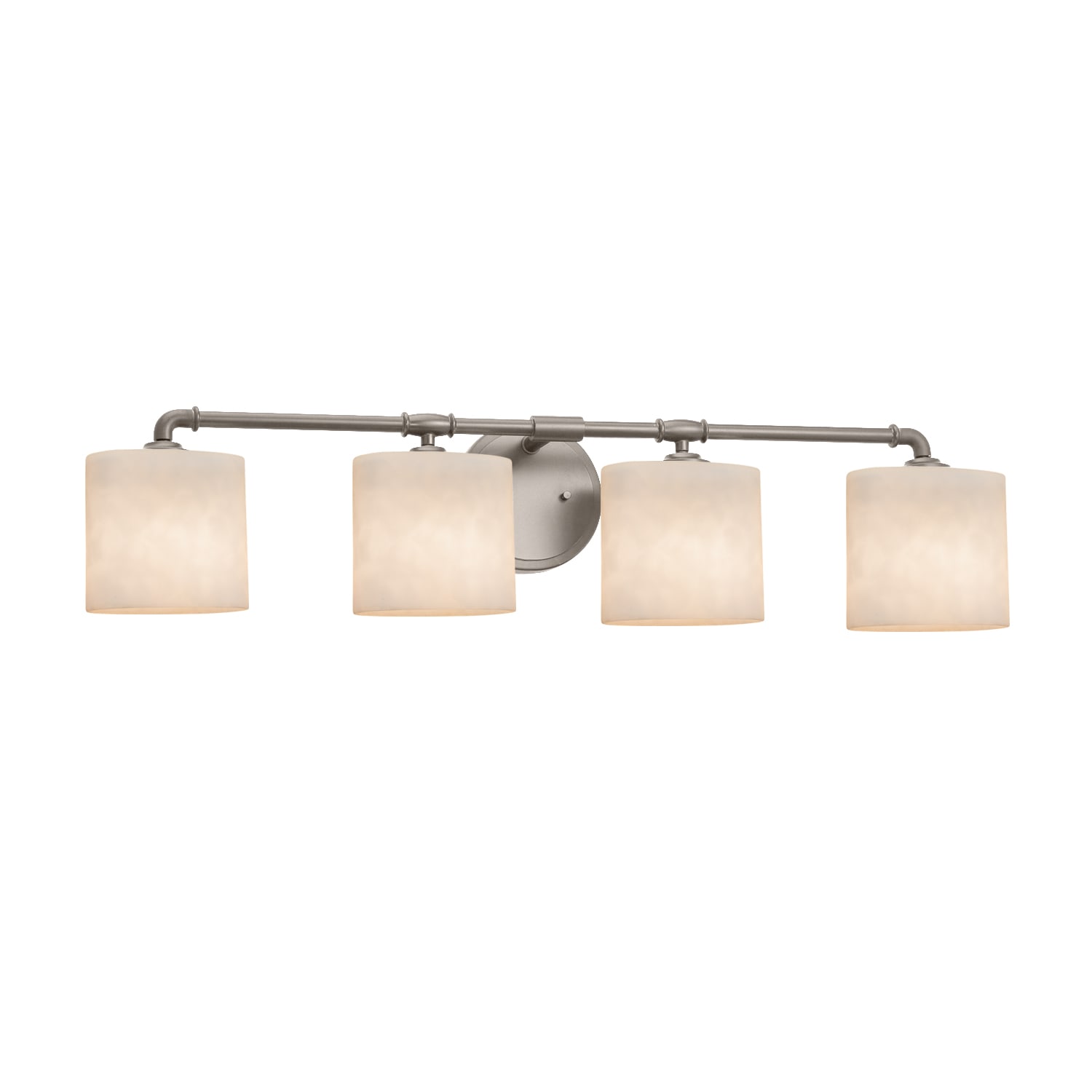Justice Design Group CLD-8464-30-MBLK Matte Black Clouds 4 Light 36" Wide Bathroom  Vanity Light with Clouds Resin Oval Shades - LightingDirect.com