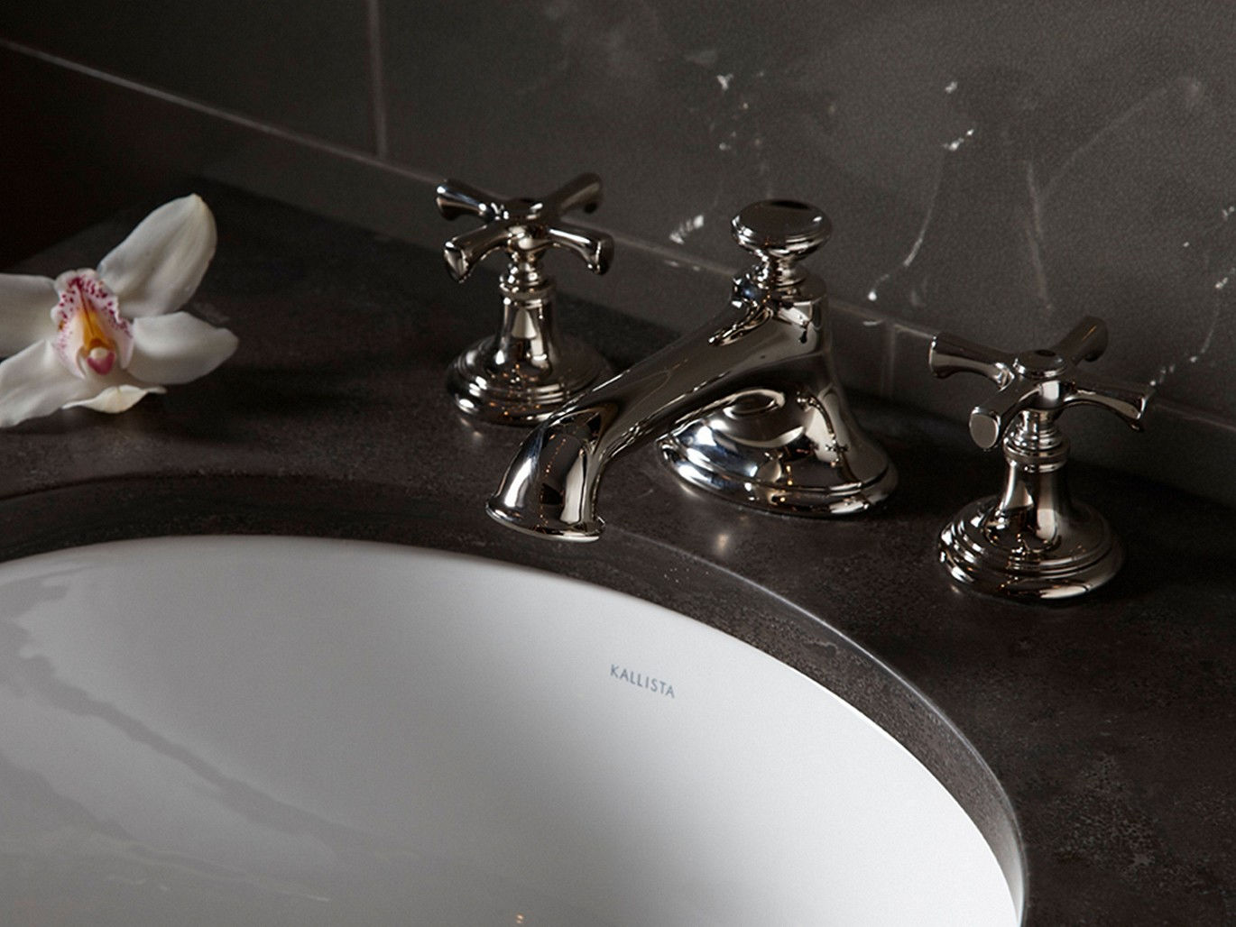 Kallista P24601 Cr Cp Polished Chrome Bellis 1 2 Gpm Double Cross Handle Bathroom Faucet Faucetdirect Com
