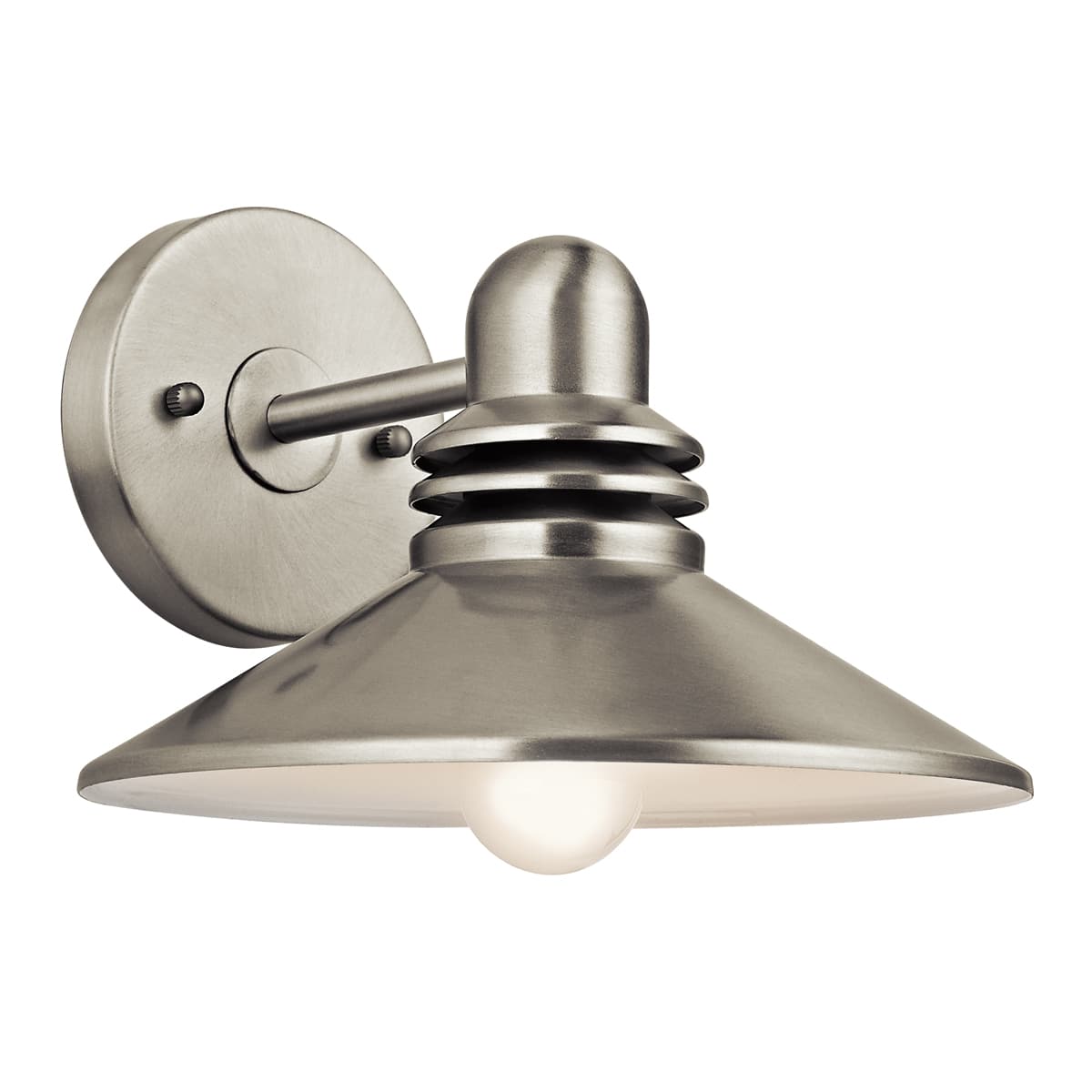 Kichler 9247ni Brushed Nickel Single Light Outdoor Wall Sconce From Kichler 9247 Seaside Outdoor Lighting