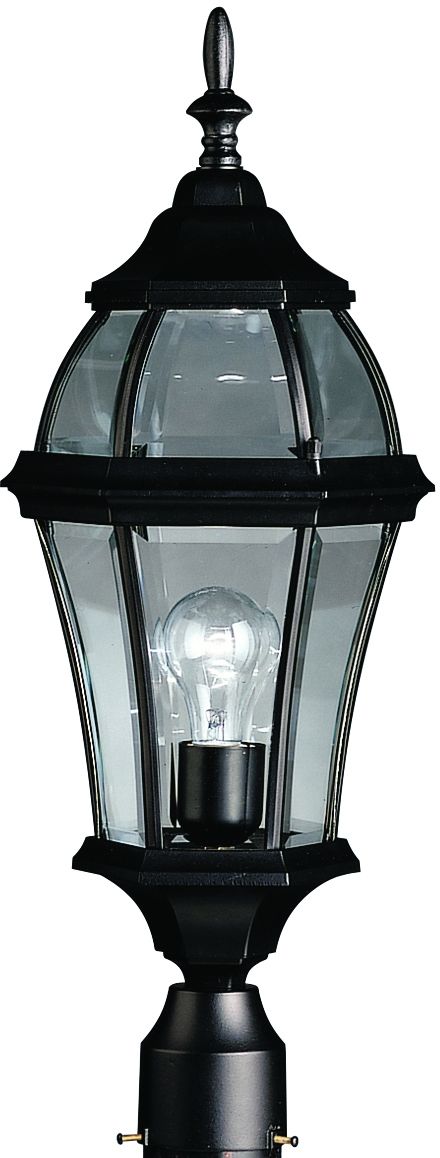 9992BK Kichler Lighting 1 Light Incandescent Outdoor Post Lantern in Black Finish 