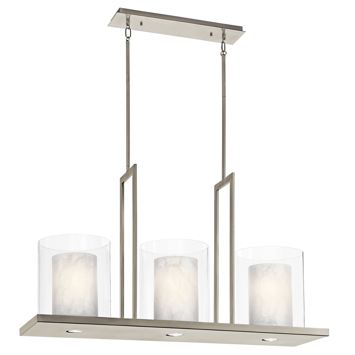 Kichler 42548clp Classic Pewter Triad 6 Light 40 Wide Chandelier Kichler 42548clp Classic Pewter Triad 6 Light 40 Wide Chandelier With Dual Shades Lightingdirect Com