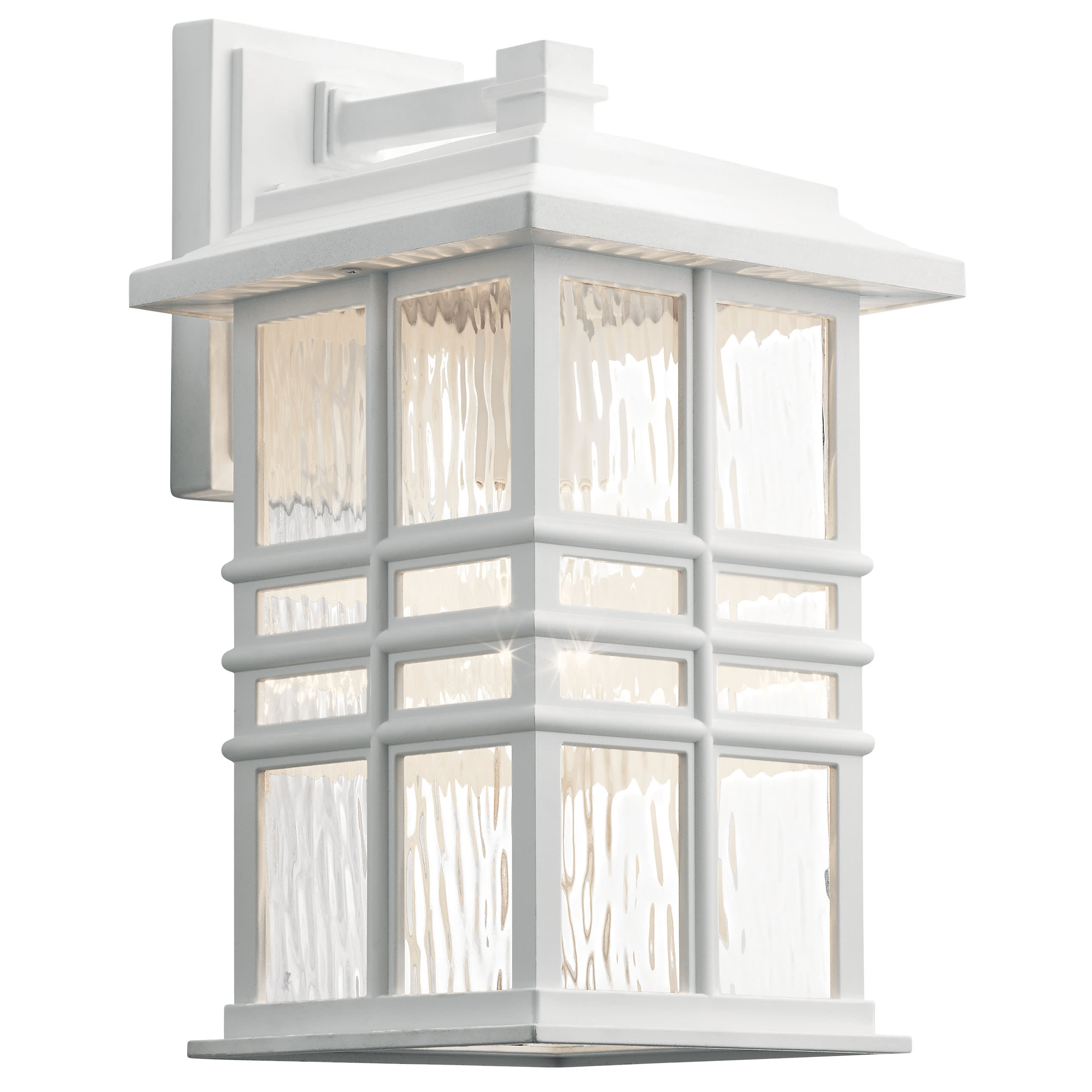 Kichler 49830WH White Beacon Square Single Light 14" Tall Outdoor Wall  Sconce