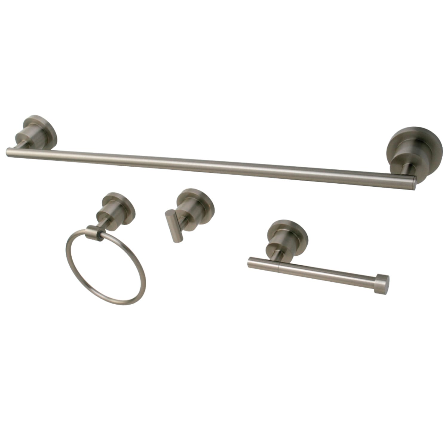 Kingston Brass Bak8211478sn Brushed Nickel Concord Bathroom Hardware Set Includes 24 Towel Bar Tissue Holder Towel Ring And Robe Hook Faucet Com