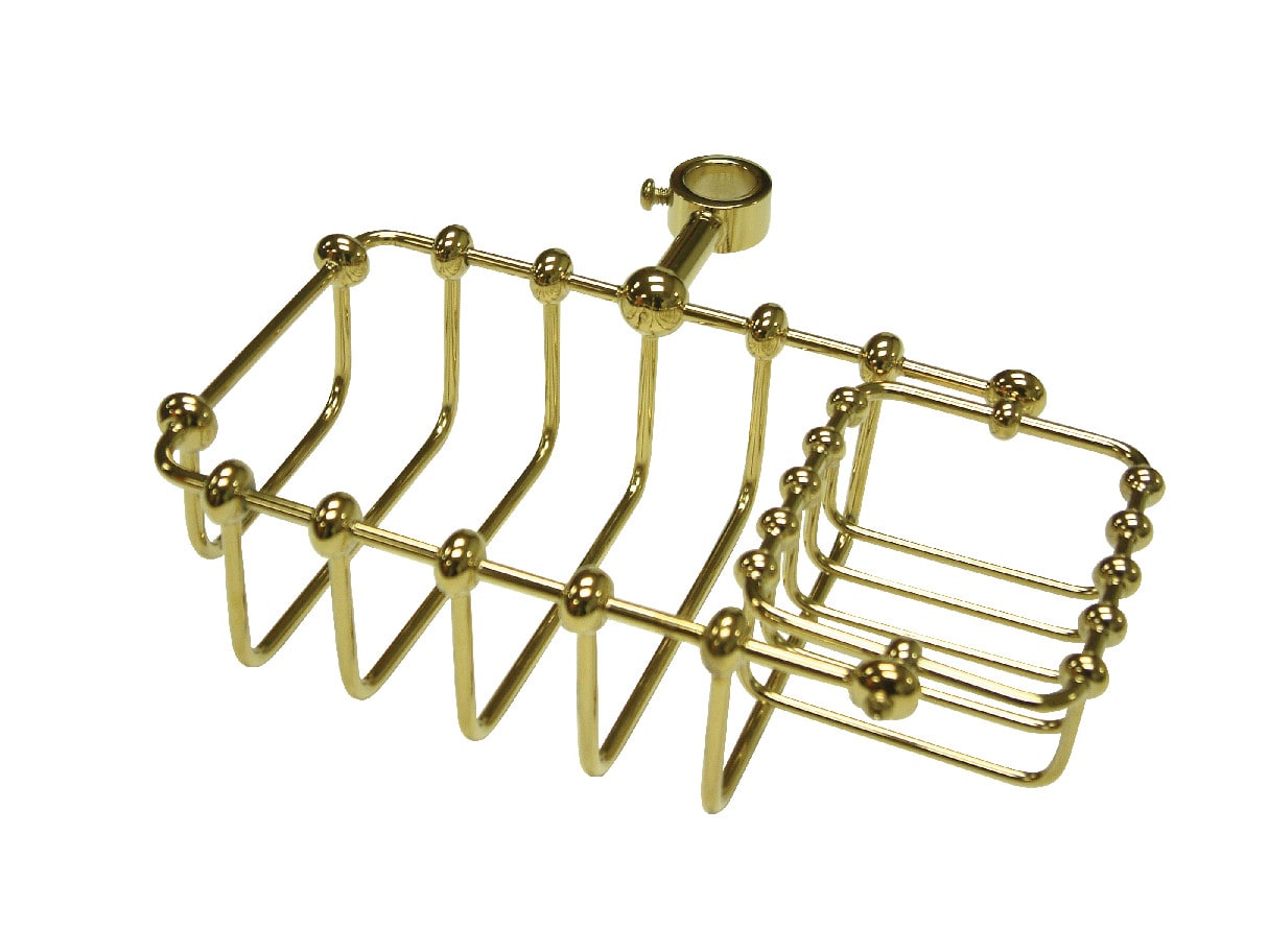 Signature Hardware Soap Basket with Sponge Holder in Brushed Nickel