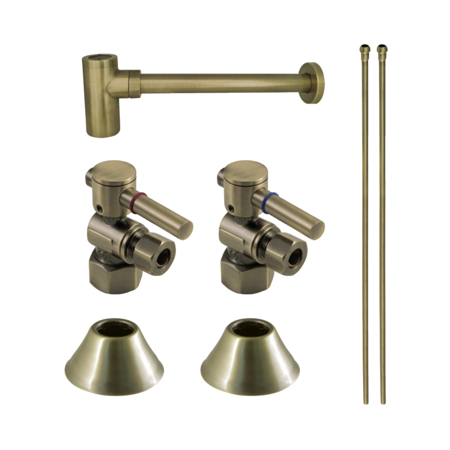 Kingston Brass CC43107DLLKB30 Modern Plumbing Sink Trim Kit with Bottle Trap, Brushed Brass