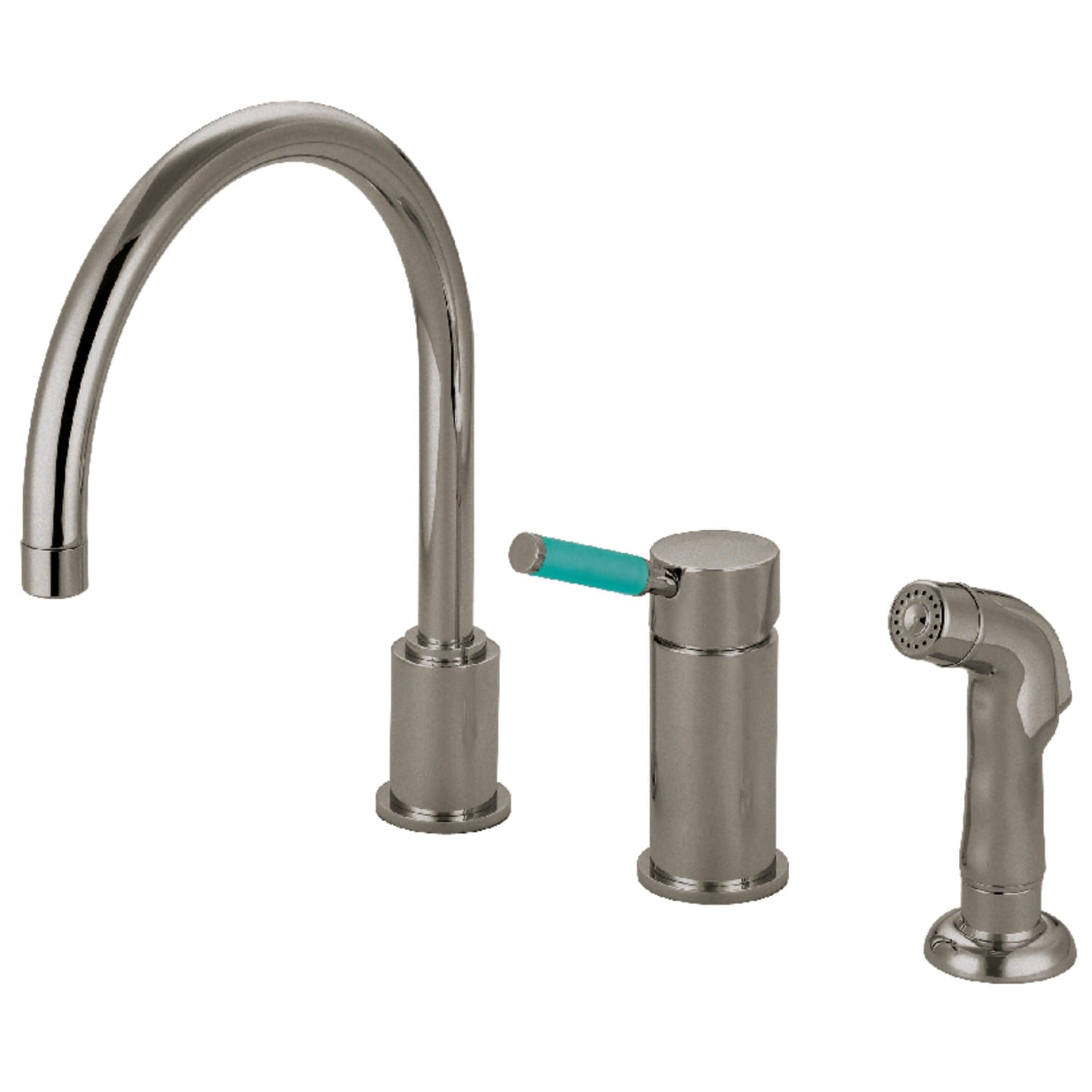 Kingston Brass GS8011DGLSP Green Eden Single-Handle Kitchen Faucet 8-1//2 in Spout Reach Polished Chrome