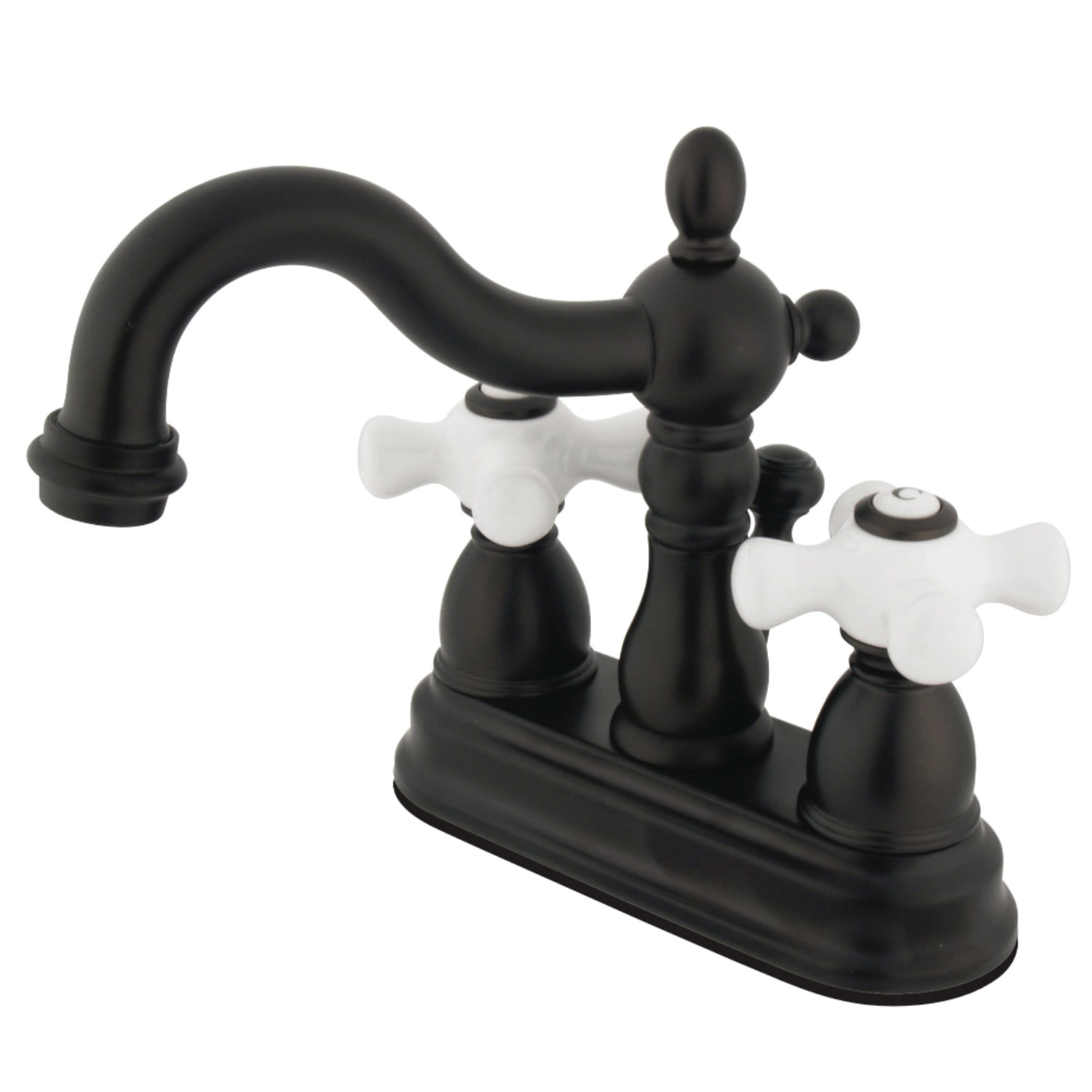 Kingston Brass KB1605PX Oil Rubbed Bronze Heritage 1.2 GPM Centerset  Bathroom Faucet with Pop-Up Drain Assembly