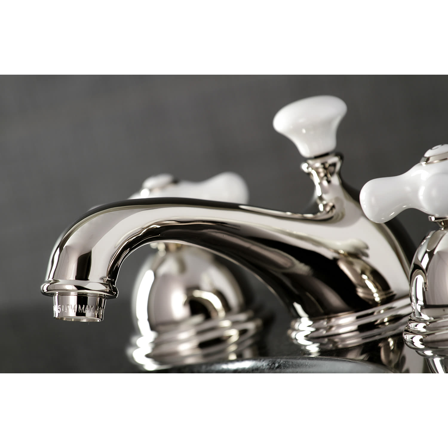 Kingston Brass KS3961PX Restoration Widespread Lavatory Faucet with Porcelain Cross Handle Polished Chrome,8-Inch Adjustable Center 