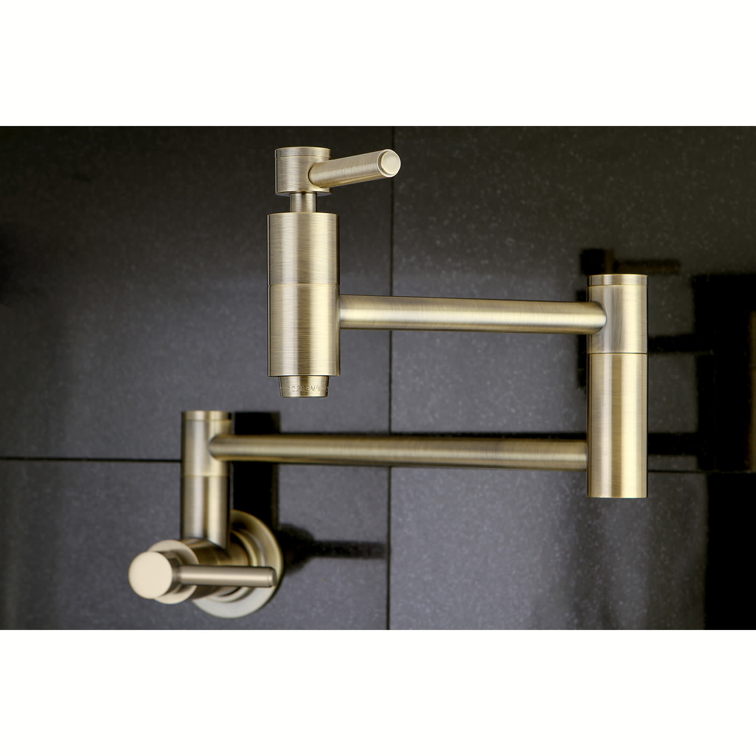 Kingston Brass KS8108DL Brushed Nickel Concord 3.8 GPM Wall Mounted Double  Handle Pot Filler Faucet with Metal Lever Handles