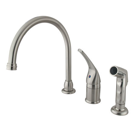 Chatham Single Lever Handle Kitchen Faucet with Sprayer without Soap Dispenser Polished Chrome Finish Kingston Brass KB821 9