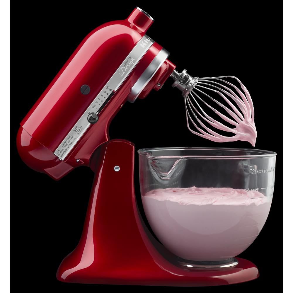 Kitchen Aid Artisan Design Candy Apple Red Blender KSM155GBCA0 With  Accessories