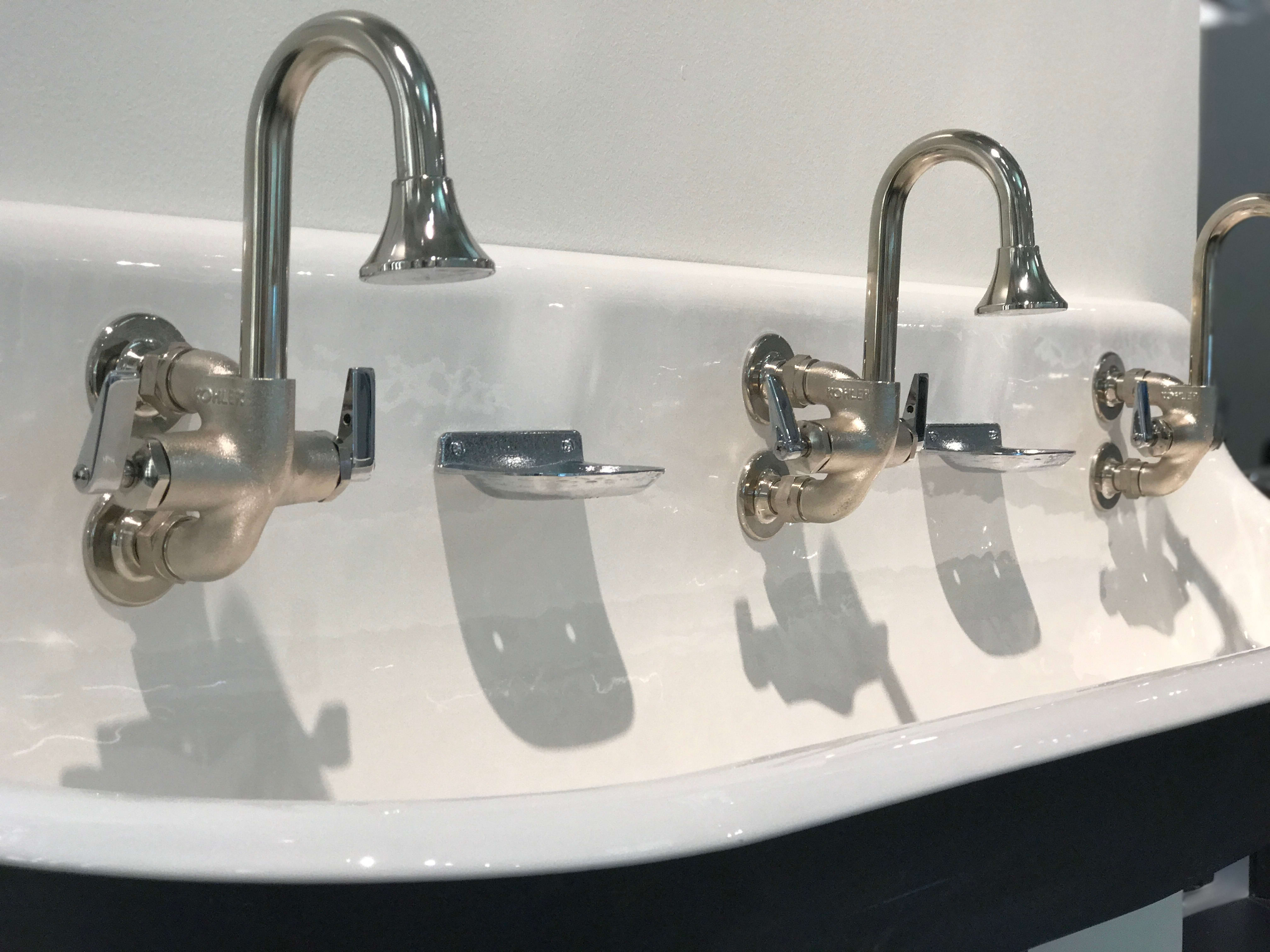 Kohler K 8892 Rp Rough Plate Cannock Double Lever Handle Wash Sink Faucet Faucet Com