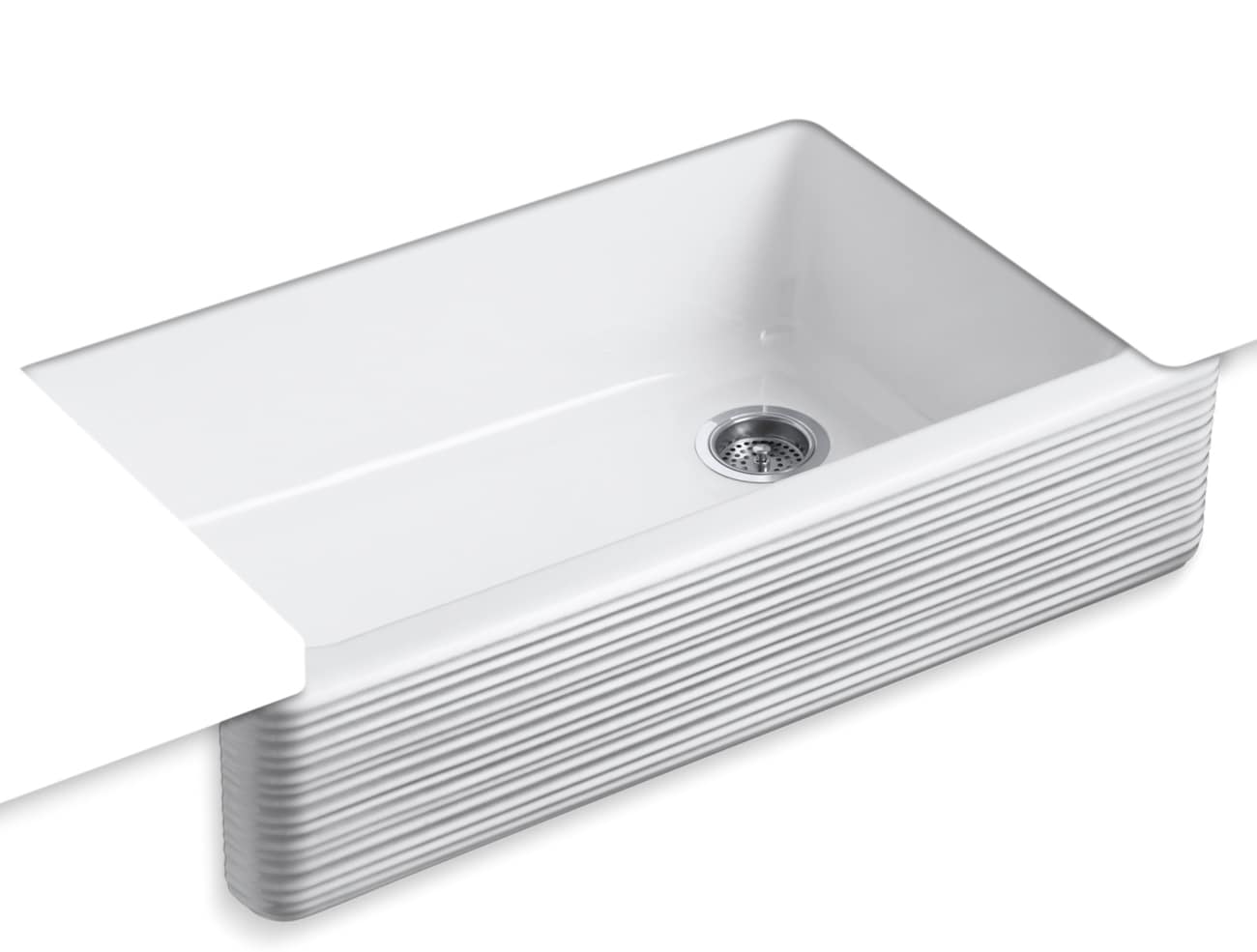 Kohler K 6351 0 White Whitehaven 35 11 16 Single Basin Farmhouse Kohler K 6351 0 White Whitehaven 35 11 16 Single Basin Farmhouse Cast Iron Kitchen Sink With Self T A Faucetdirect Com