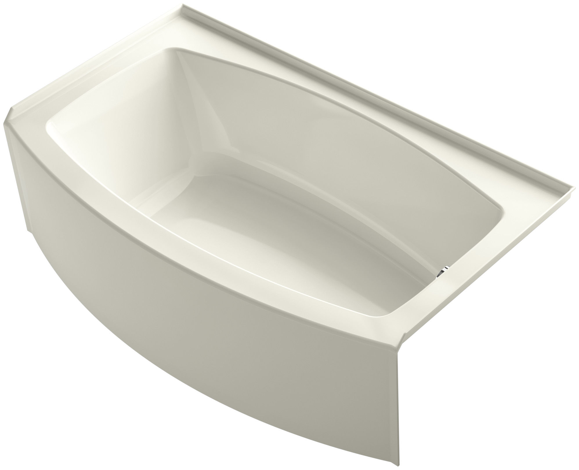 Kohler K 1118 Ra 47 Almond 60 Three Wall Alcove Curved A Kohler K 1118 Ra 47 Almond 60 Three Wall Alcove Curved A Soaking Tub With Right Hand Drain Faucet