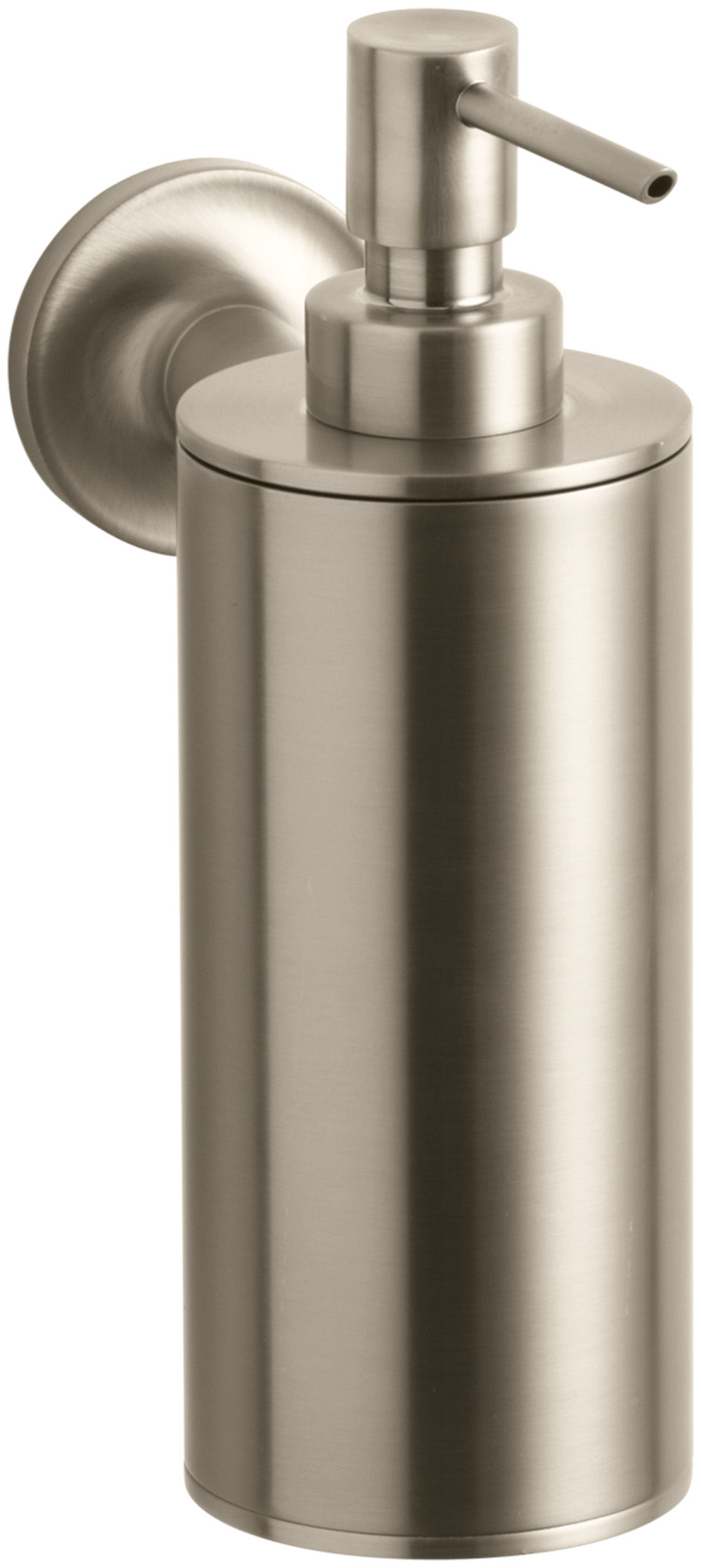 Kohler K Bn Vibrant Brushed Nickel Purist Wall Mounted Soap Dispenser With 8 Oz Capacity Faucet Com