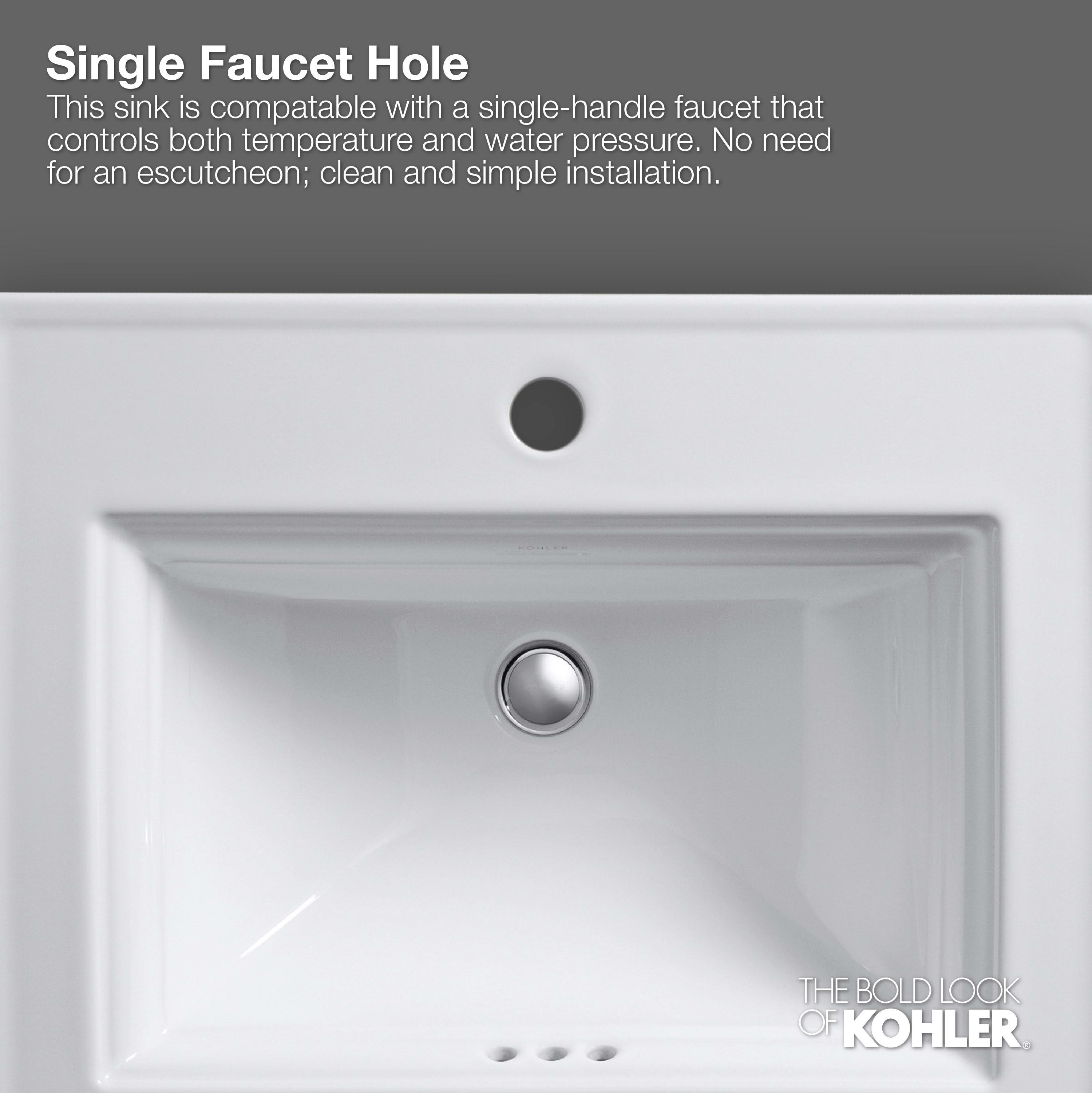 Kohler K 2196 4 96 Pennington Self Rimming Lavatory, Biscuit