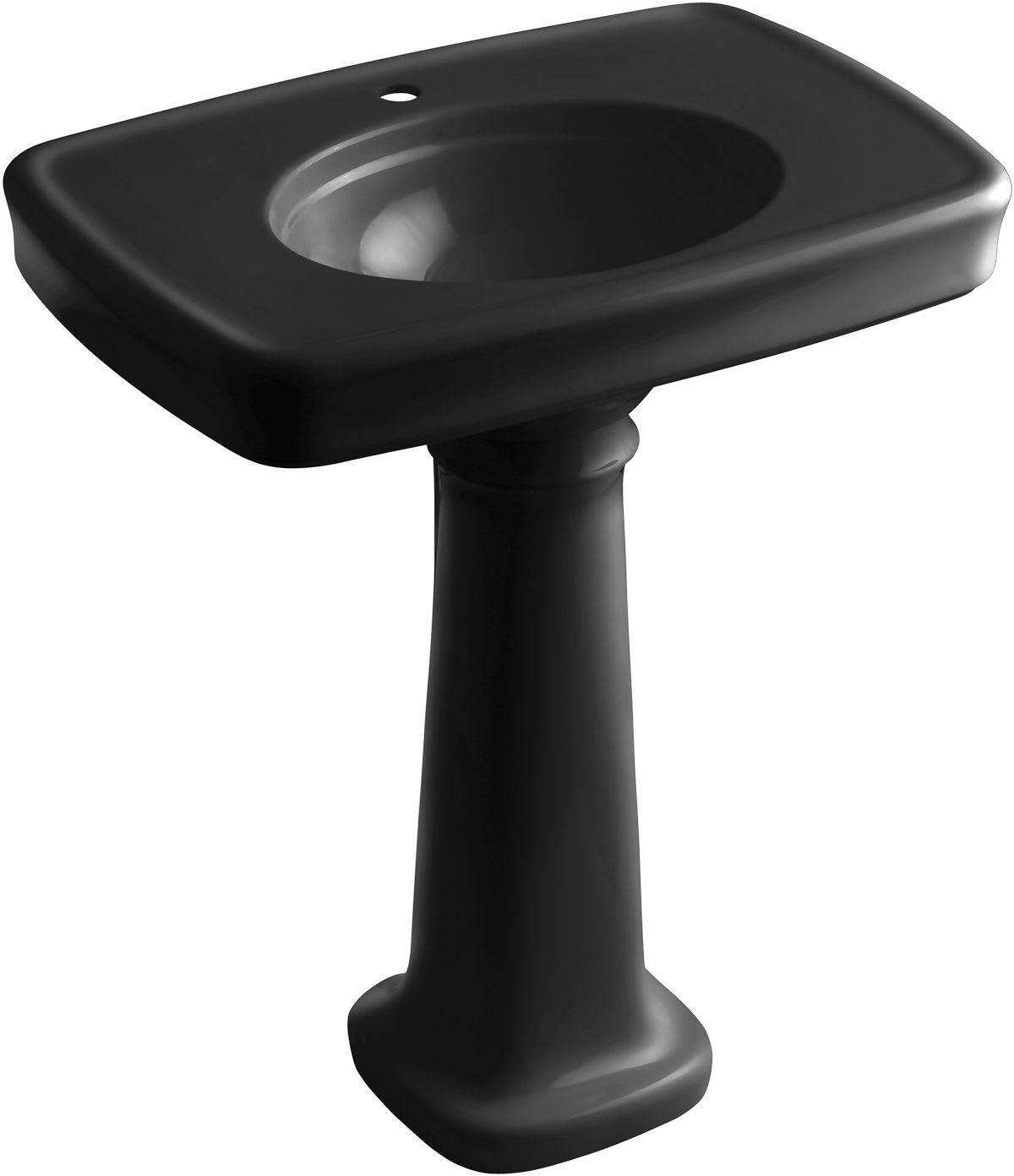 Kohler K 2347 1 7 Black Bancroft 30 Pedestal Lavatory With Single