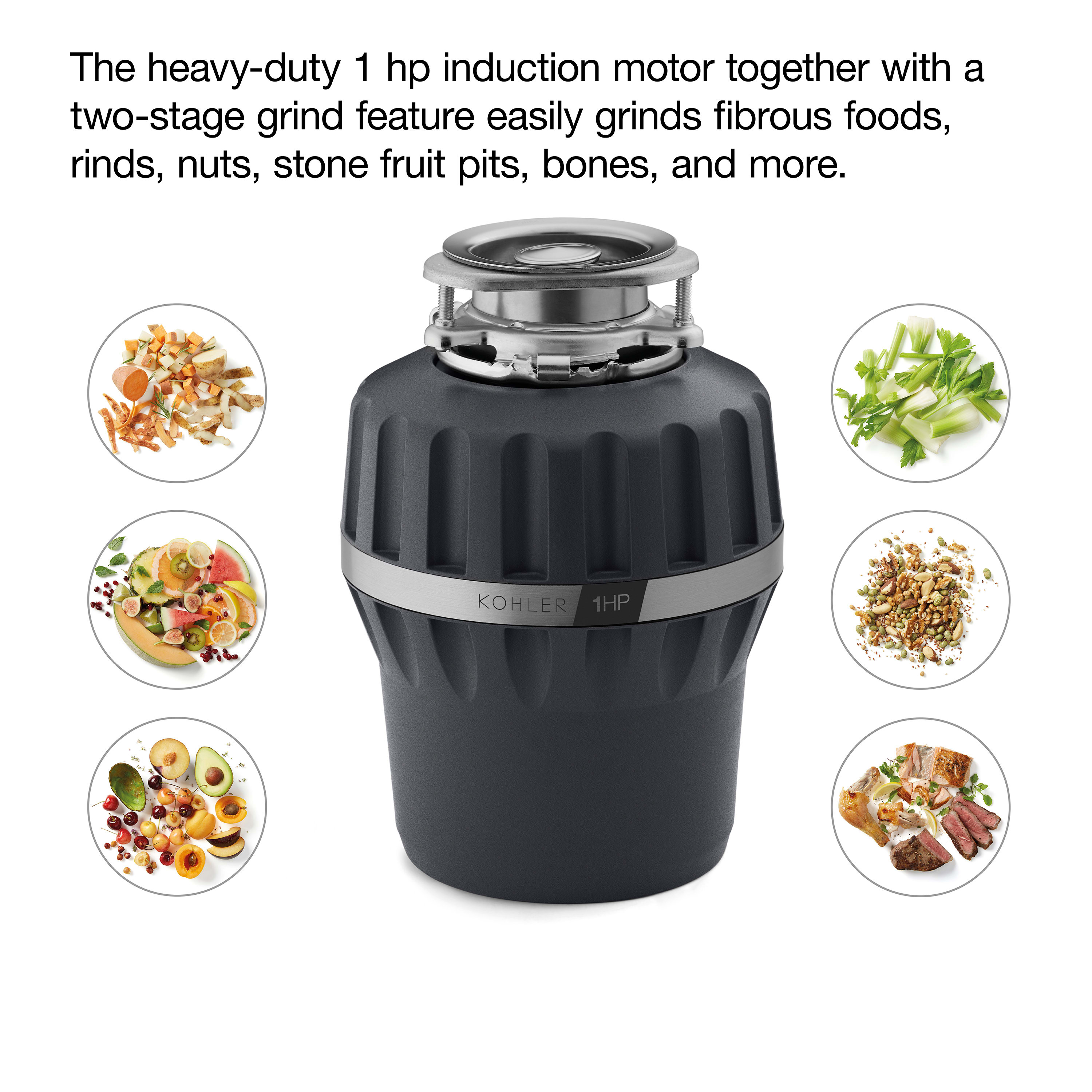 Kohler - 29358-CHR top - Reckon 1 Hp Garbage Disposal