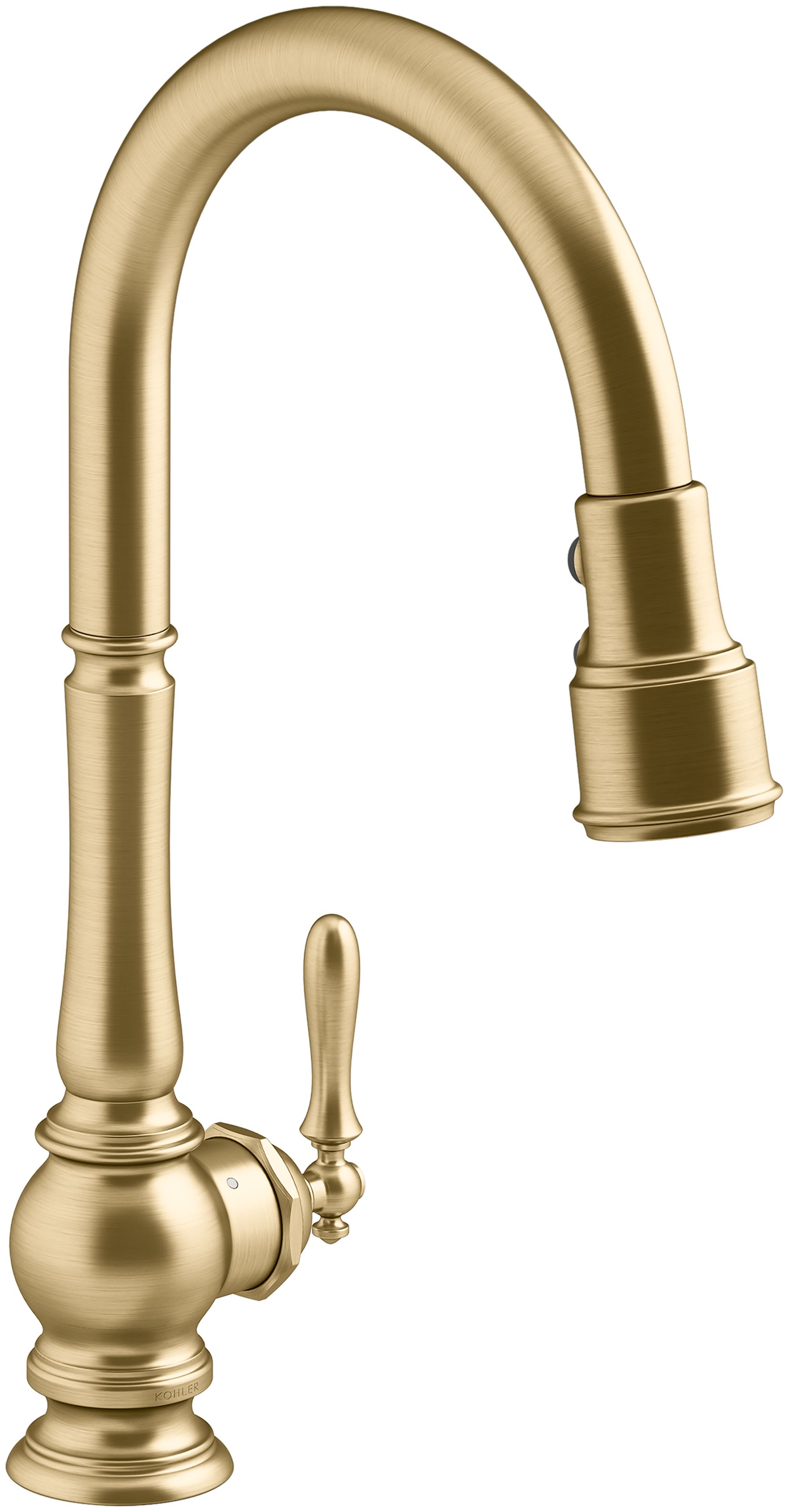 Kohler K 29709 2mb Vibrant Brushed Moderne Brass Artifacts 1 5 Gpm Single Hole Pull Down Kitchen Faucet Faucetdirect Com