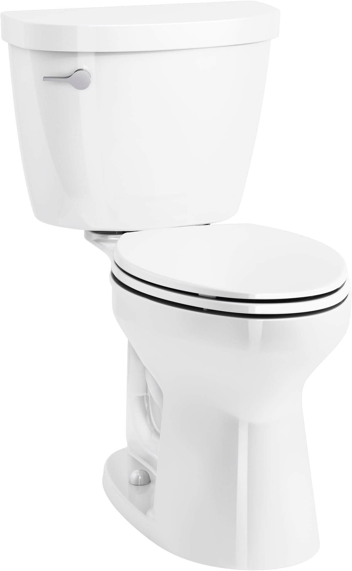Kohler K-31621-0 White Cimarron 1.28 GPF Two Piece Elongated Chair Height  Toilet with Left Hand Lever Less Seat