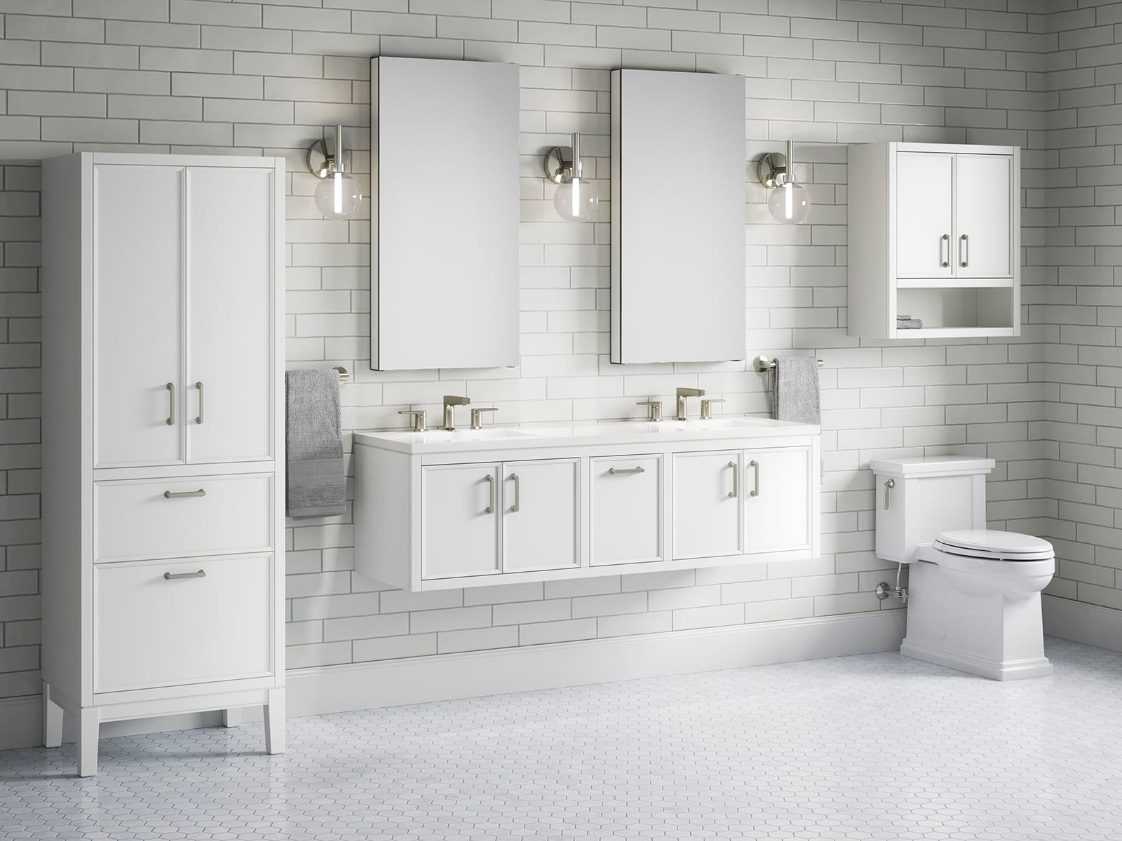 Vabches Bathroom Vanity With Sink Combo - 5-Drawer Freestanding Cabinet With Ceramic Basin & Faucet, White