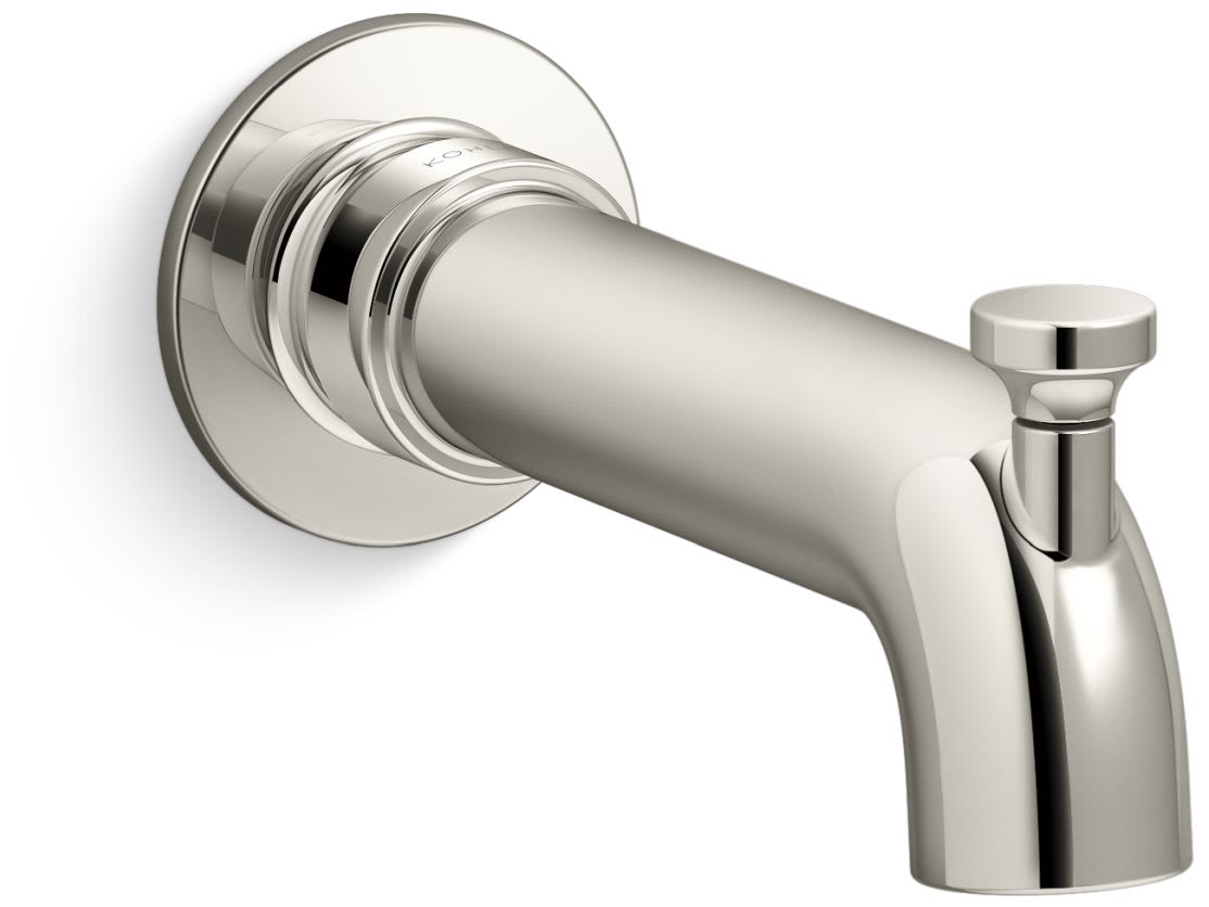 KOHLER Parallel Wall Mount Diverter Bathtub Spout In Vibrant Brushed Nickel 23510 Bn