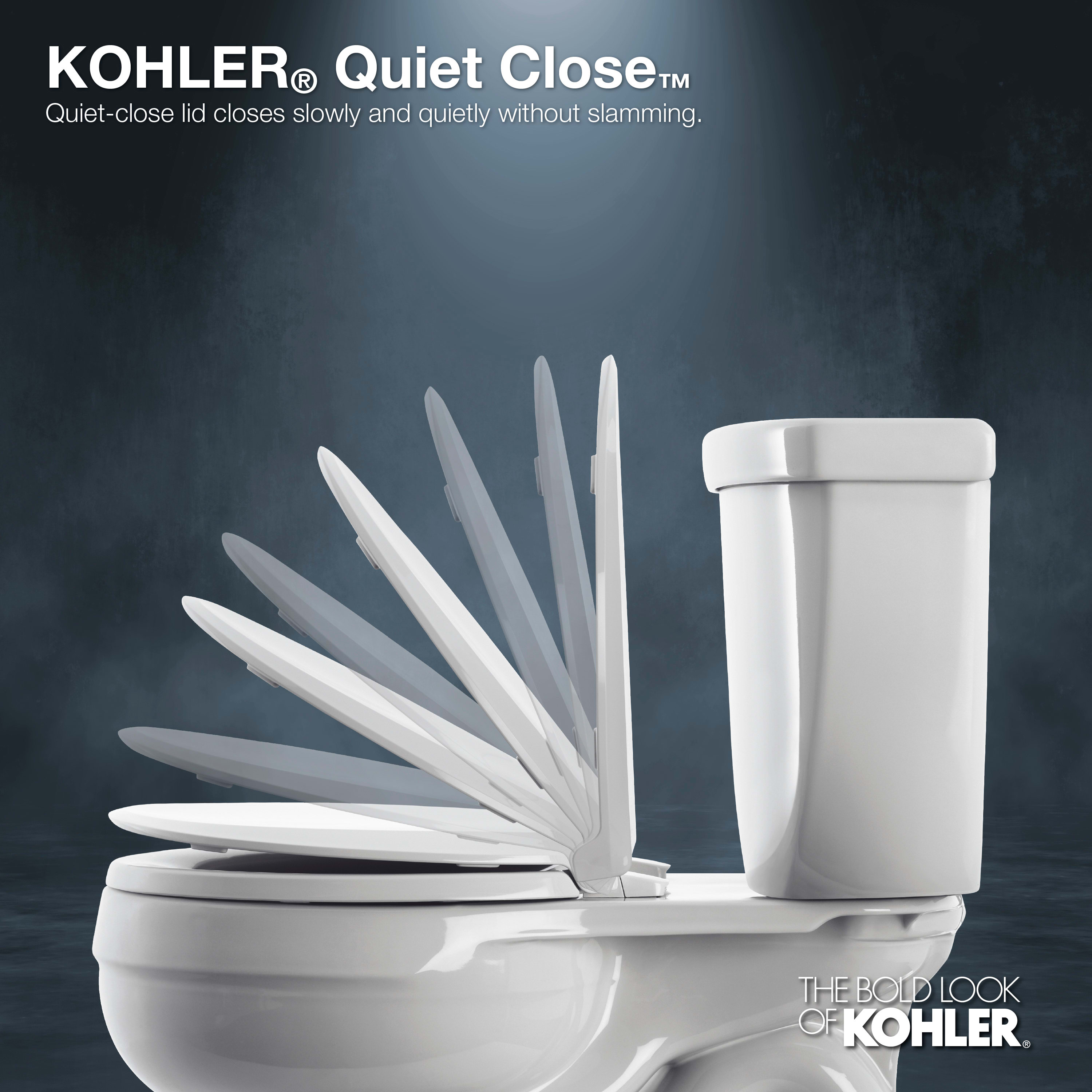 Kohler K-4008-95 Reveal Elongated Closed-Front Toilet Seat with Grip Tight 