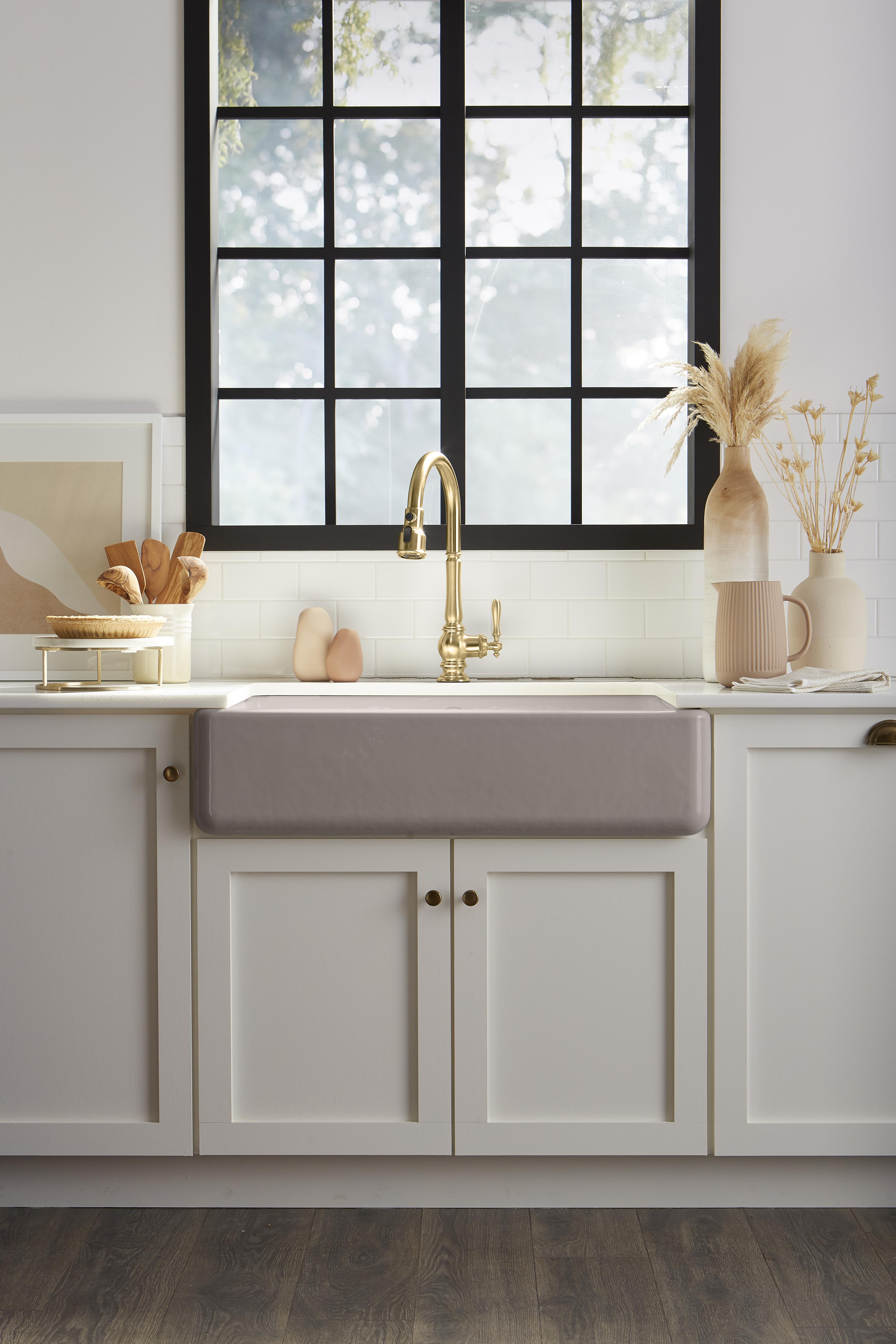 Kohler Whitehaven 6489-0 Unterbauspüle – Bauernhaus-Design, 1 Becken, Weiß, Aus Emailliertem Gusseisen