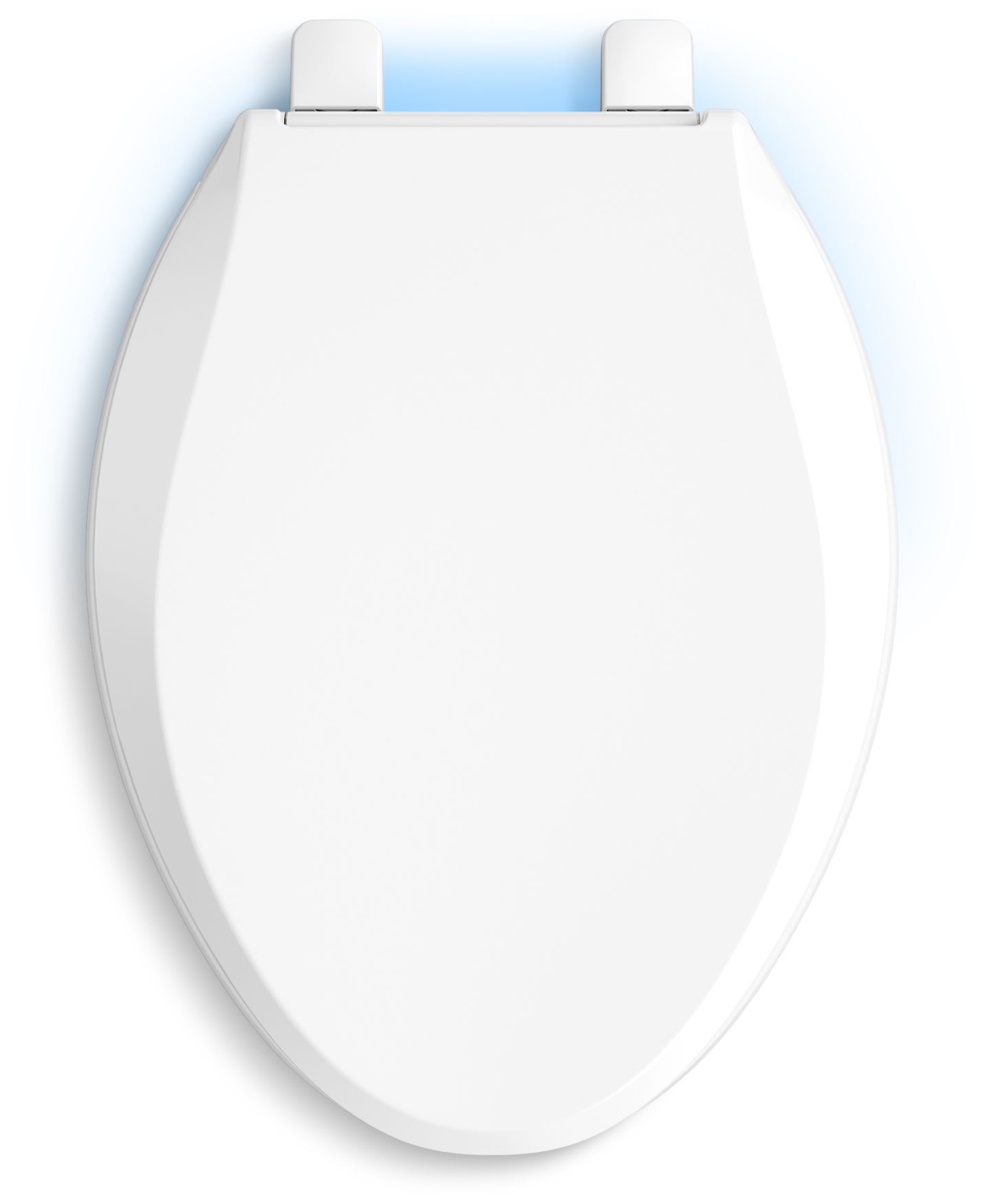 Kohler K-4986-0 Cachet Nightlight Quiet-Close with Grip-Tight Bumpers  Round-front Toilet Seat, White