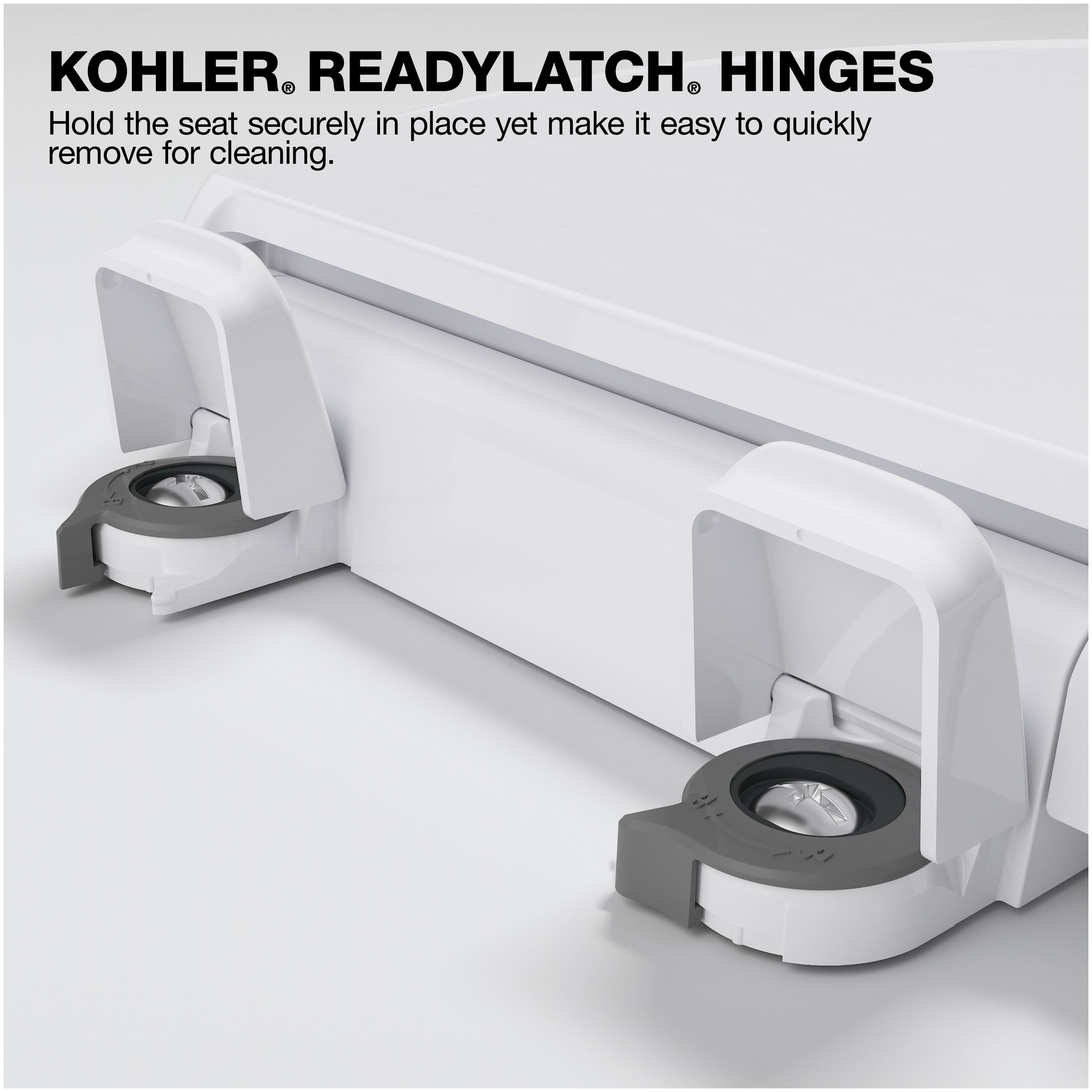 Kohler K-4986-0 Cachet Nightlight Quiet-Close with Grip-Tight Bumpers  Round-front Toilet Seat, White