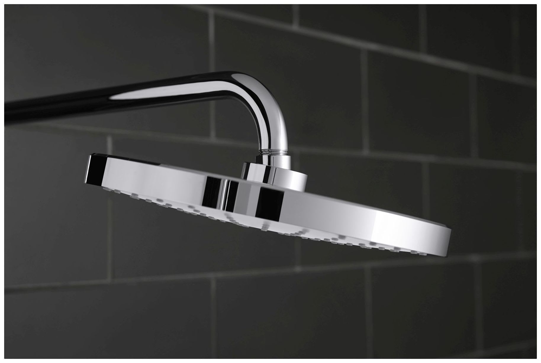 Kohler K G Bl Matte Black Awaken 1 75 Gpm Rain Shower Head With Masterclean Spray Face Faucet Com