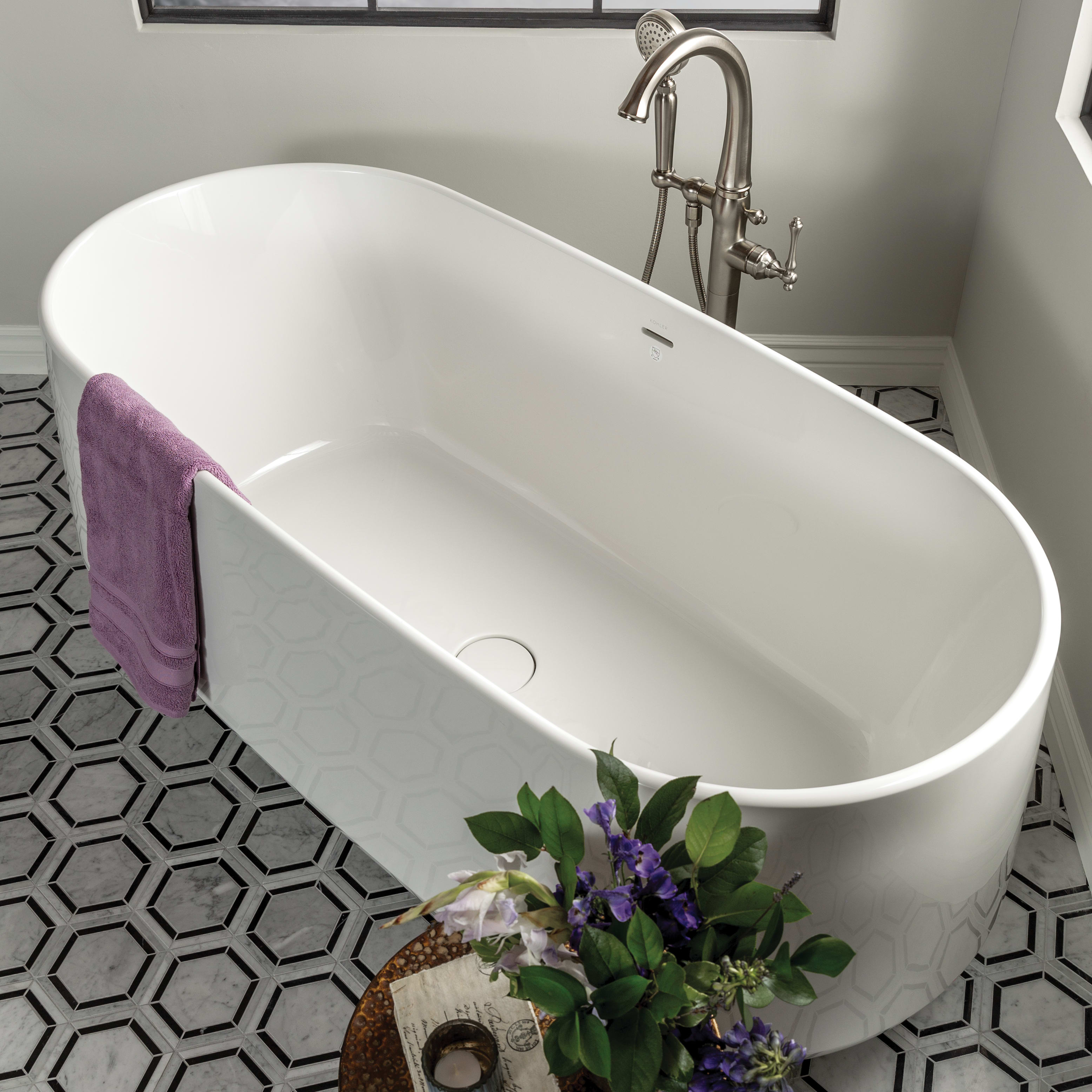 Ceric 65 Lithocast Gloss Soaking Tub, Kohler Purple Clawfoot Bathtub