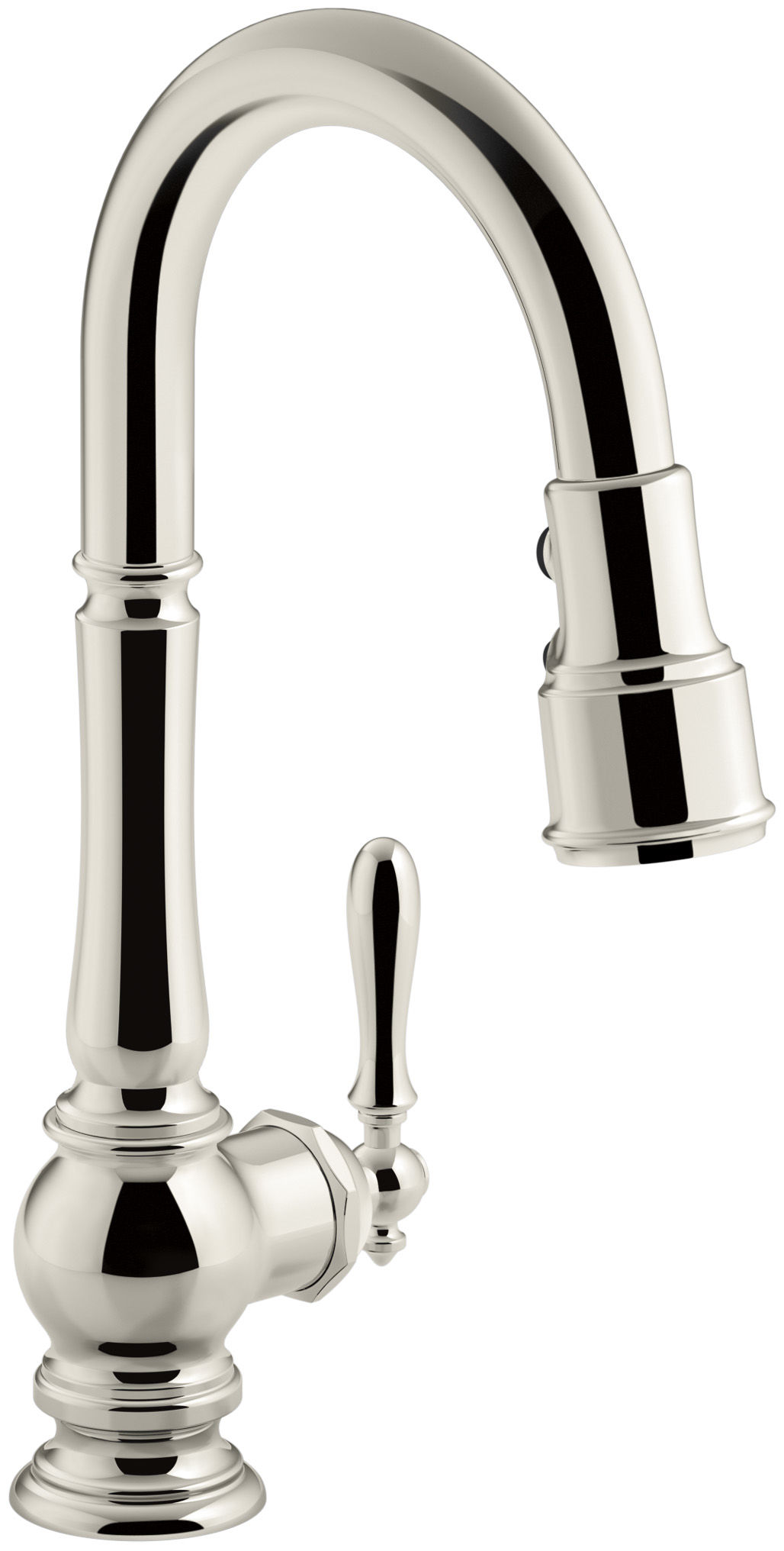 Kohler K 99261 Sn Vibrant Polished Nickel Artifacts 1 5 Gpm Single Hole Pull Down Kitchen Faucet Faucetdirect Com