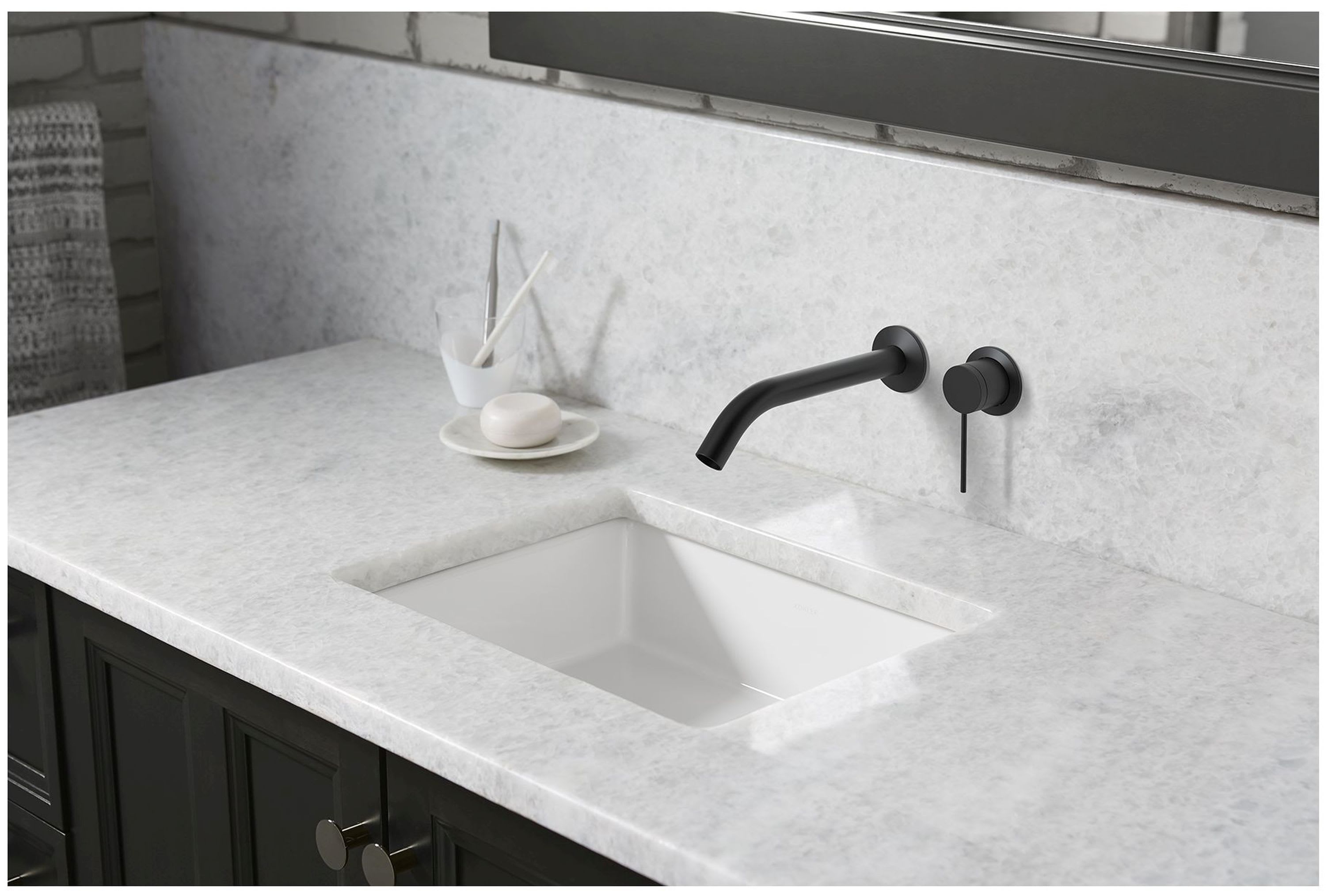 Kohler K-T23890-77980-4A-2MB Vibrant Brushed Moderne Brass Components  Single Handle Wall-Mount Bathroom Sink Faucet with Tube Spout and Thin  Lever Handle - FaucetDirect.com