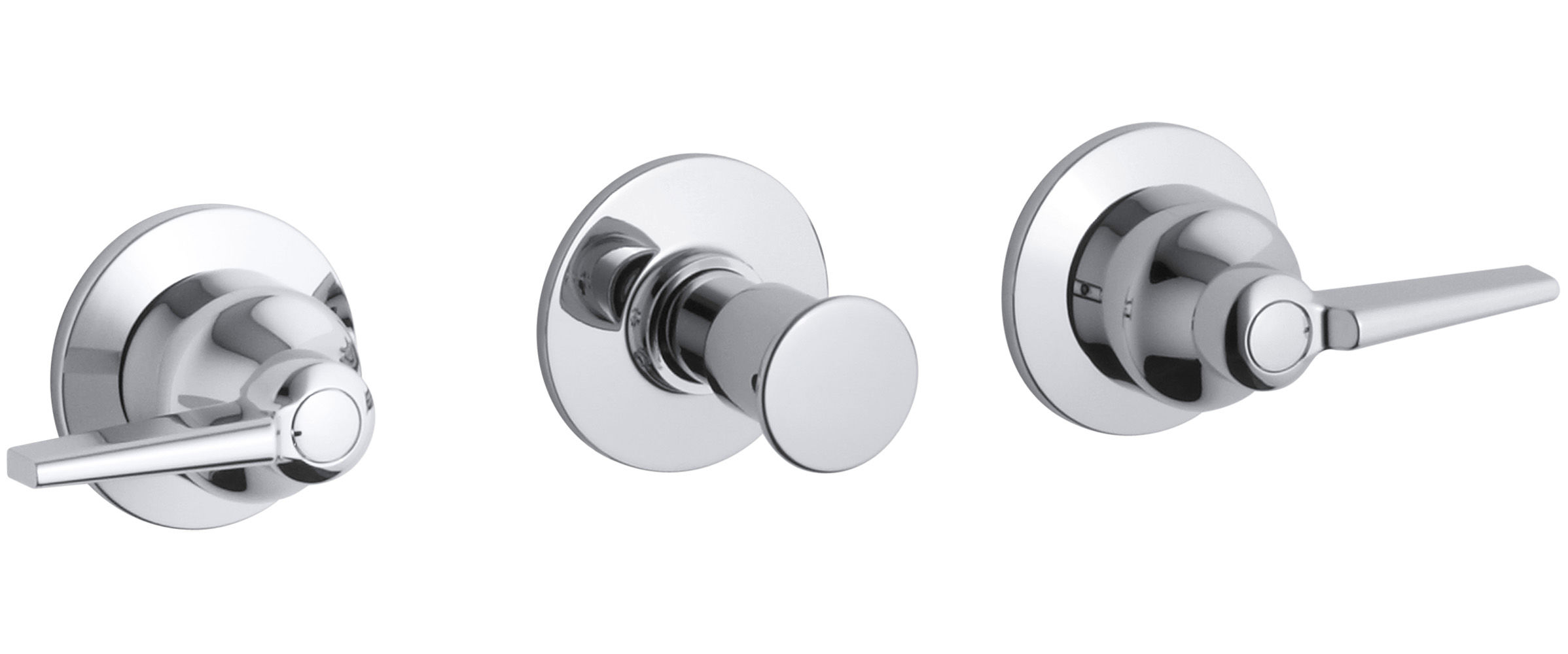 Kohler K-T7751-4-CP Polished Chrome Triton Triple Handle Valve Trim Only with Metal Lever Handles - FaucetDirect.com