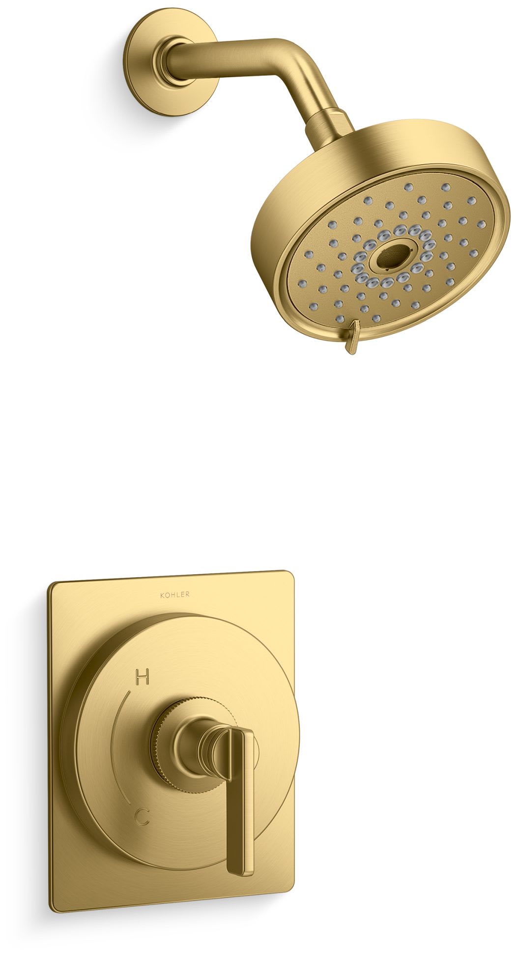 KOHLER Castia By Studio McGee Rite-Temp 1-Handle Shower Trim Kit 1.75 GPM in Vibrant Brushed Moderne Brass