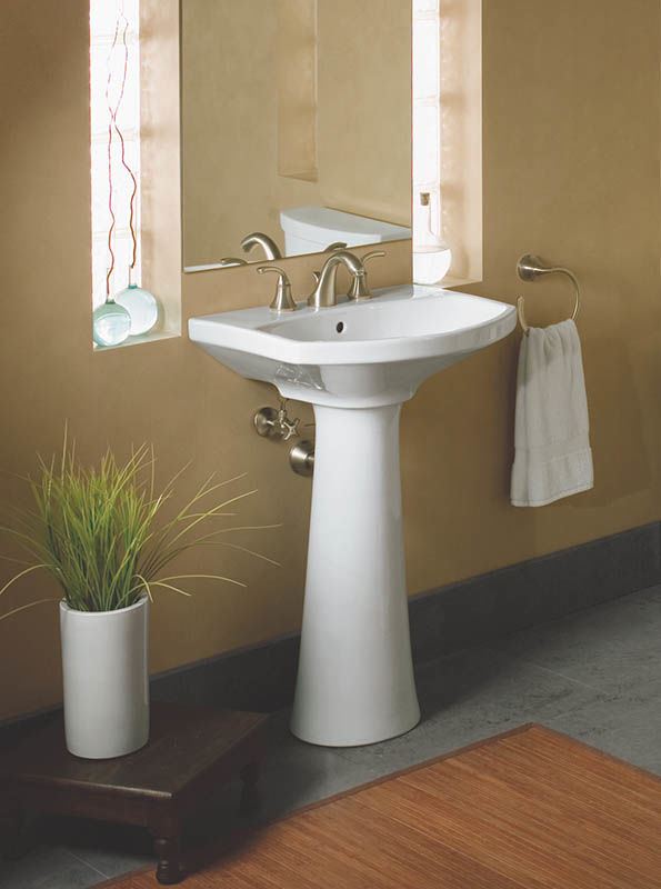 Kohler K 2362 8 0 White Cimarron Pedestal Bathroom Sink With Kohler K 2362 8 0 White Cimarron Pedestal Bathroom Sink With Widespread Faucet Holes Faucetdirect