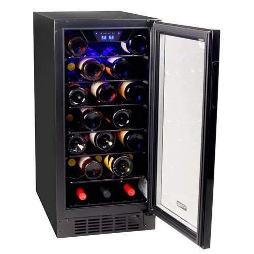 koldfront 30 bottle built in single zone wine cooler black